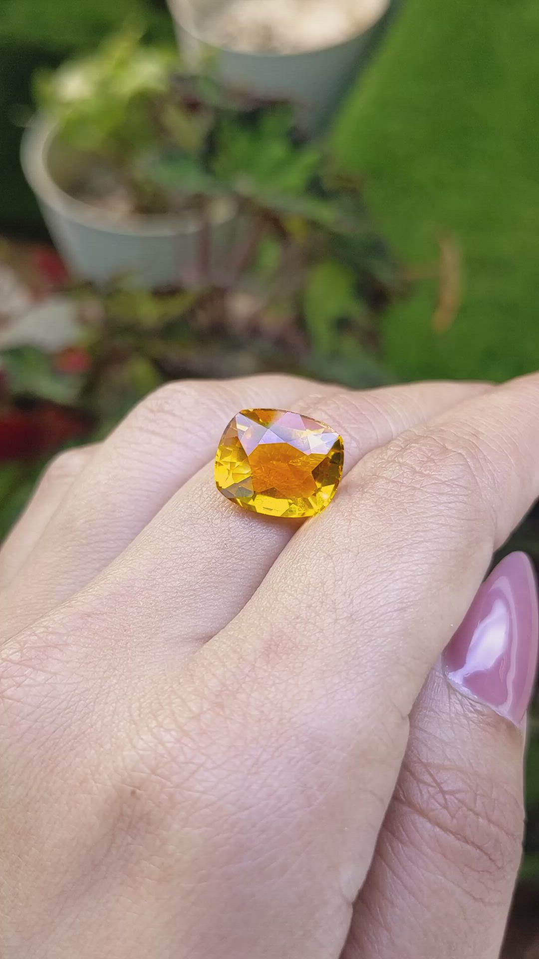 7.19 Ct. Orangish Yellow Citrine from Brazil Size Video