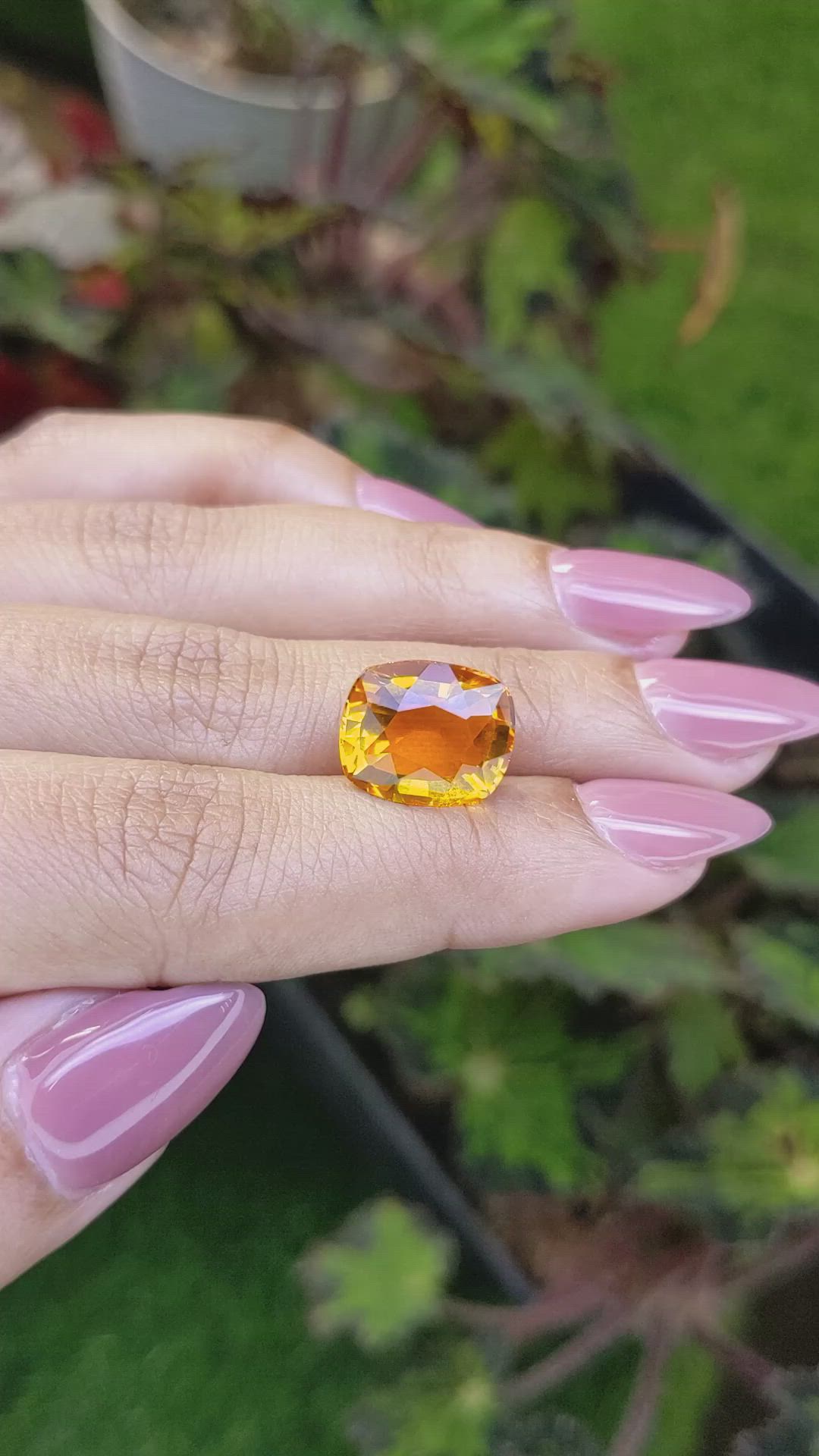 7.19 Ct. Orangish Yellow Citrine from Brazil Size Video