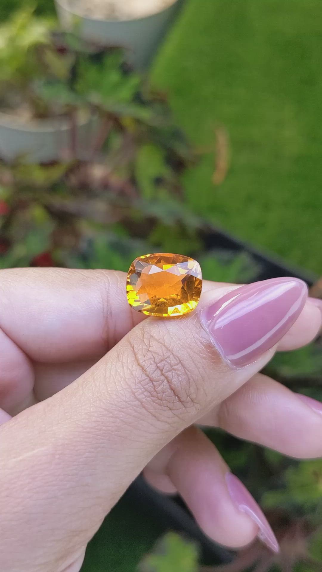 7.19 Ct. Orangish Yellow Citrine from Brazil Size Video