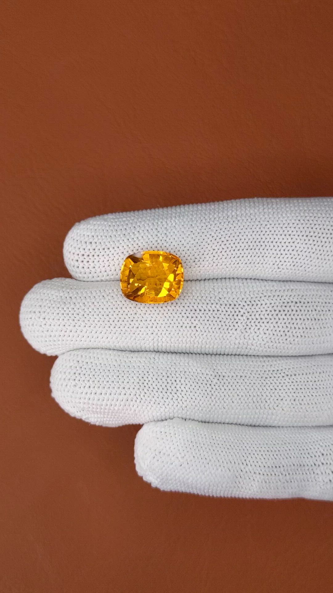 7.19 Ct. Orangish Yellow Citrine from Brazil Size Video