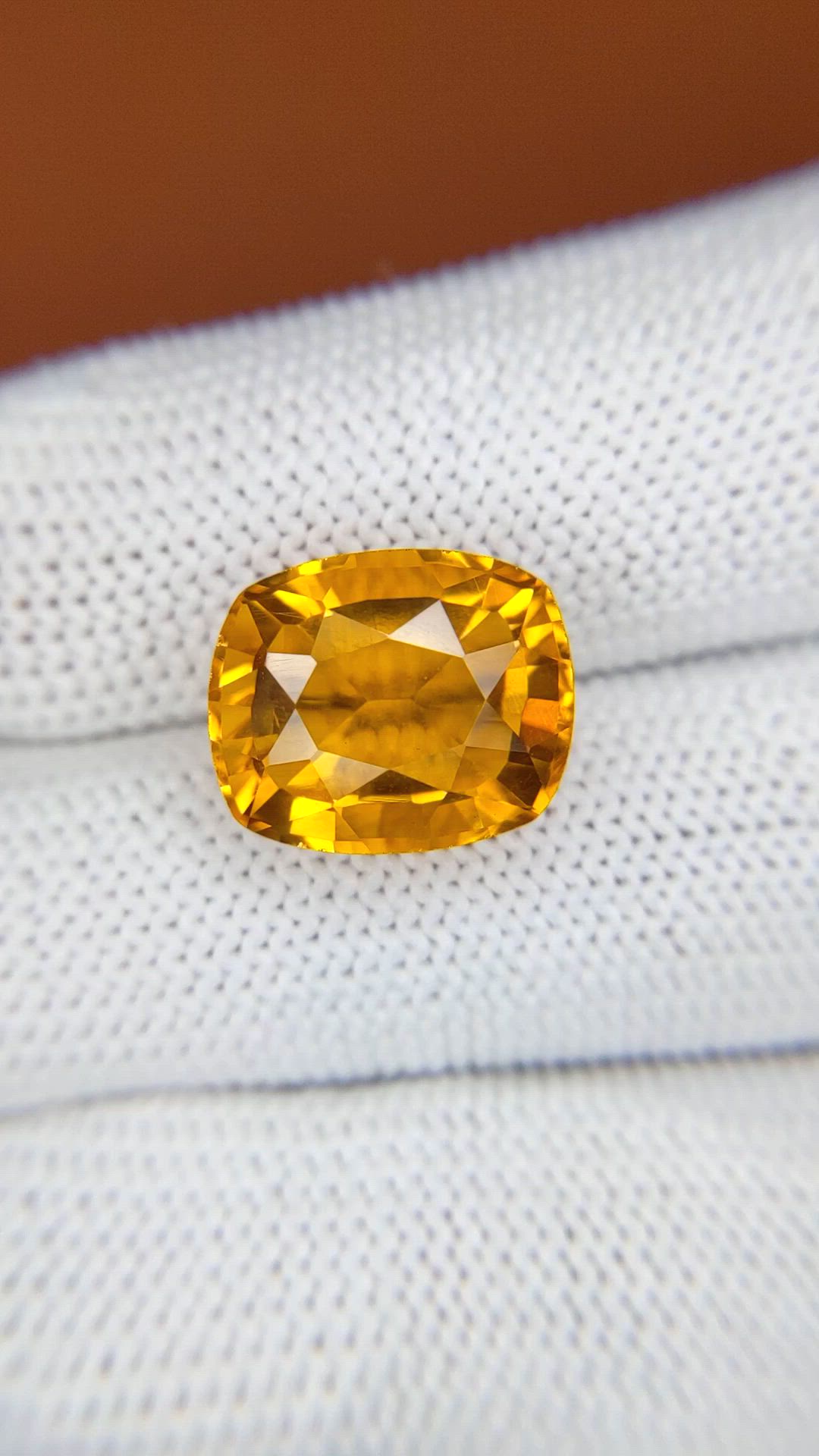 7.19 Ct. Orangish Yellow Citrine from Brazil Size Video