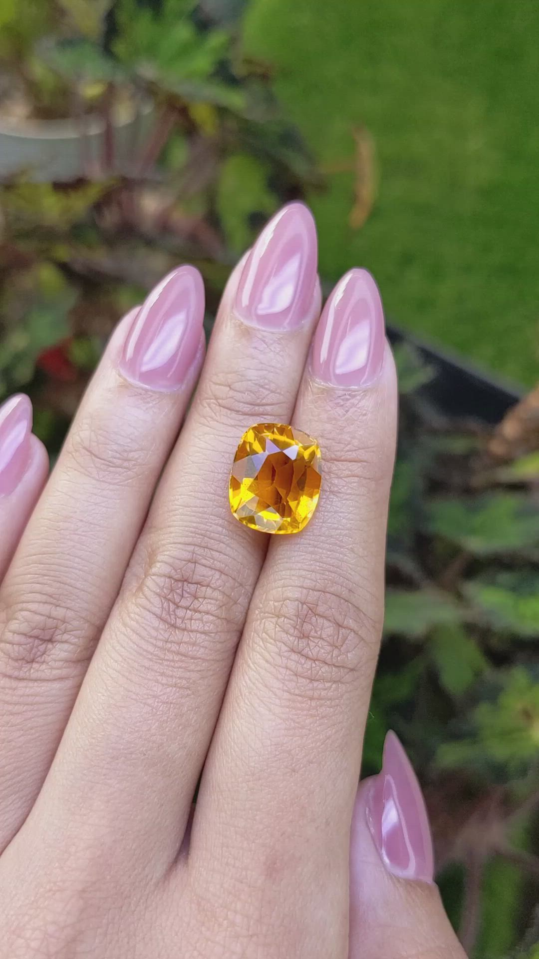 7.19 Ct. Orangish Yellow Citrine from Brazil Size Video