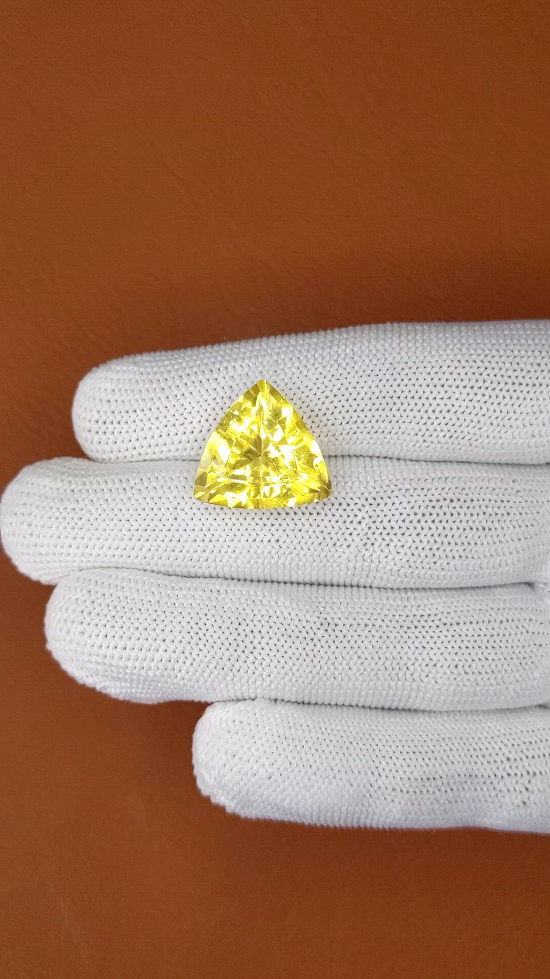 12.30 Ct. Yellow Citrine from Brazil Size Video