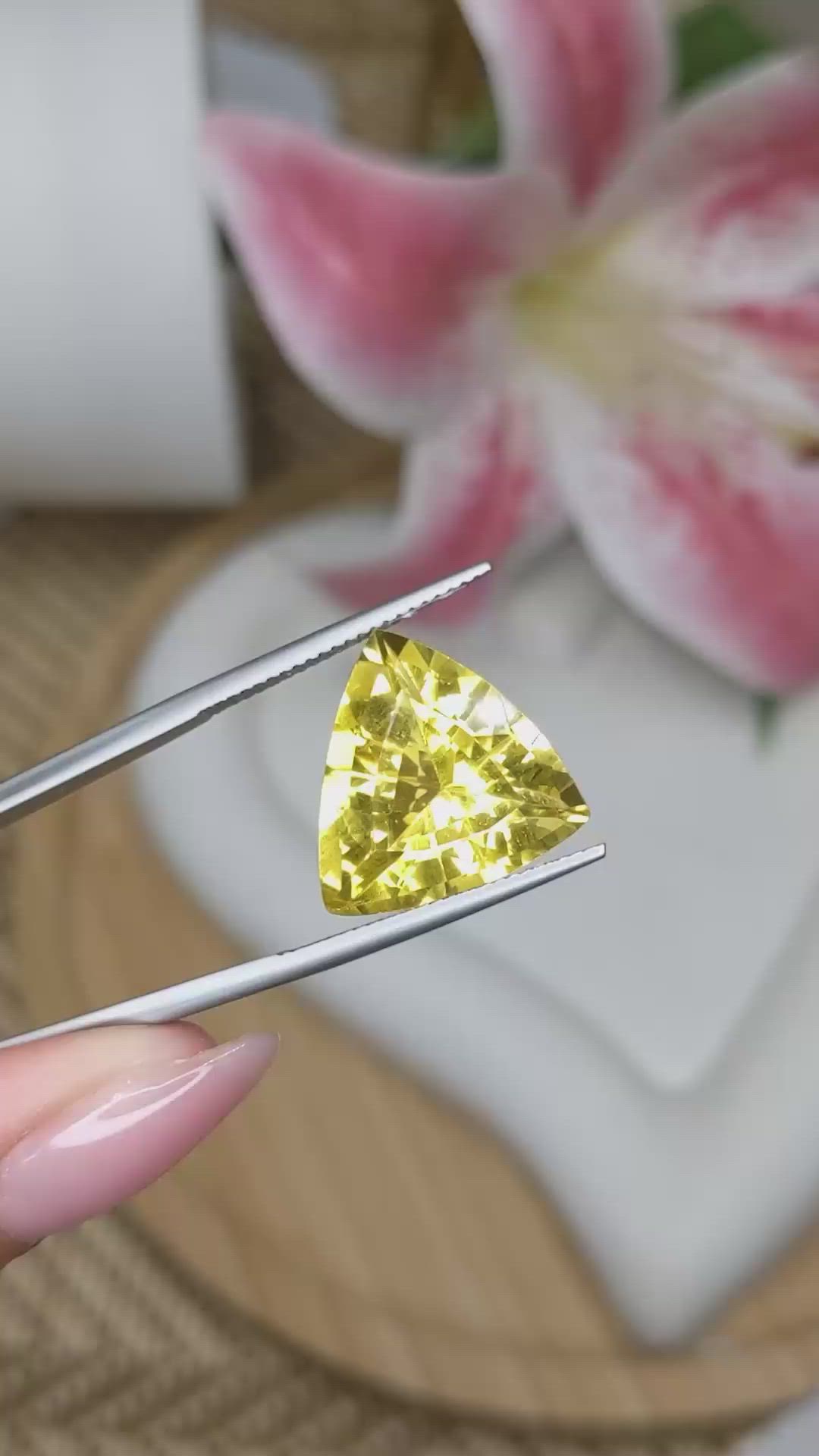 12.30 Ct. Yellow Citrine from Brazil Size Video