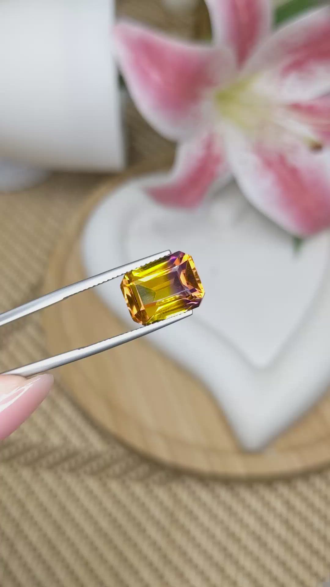 7.12 Ct. Bi Color Ametrine from Brazil Size Video