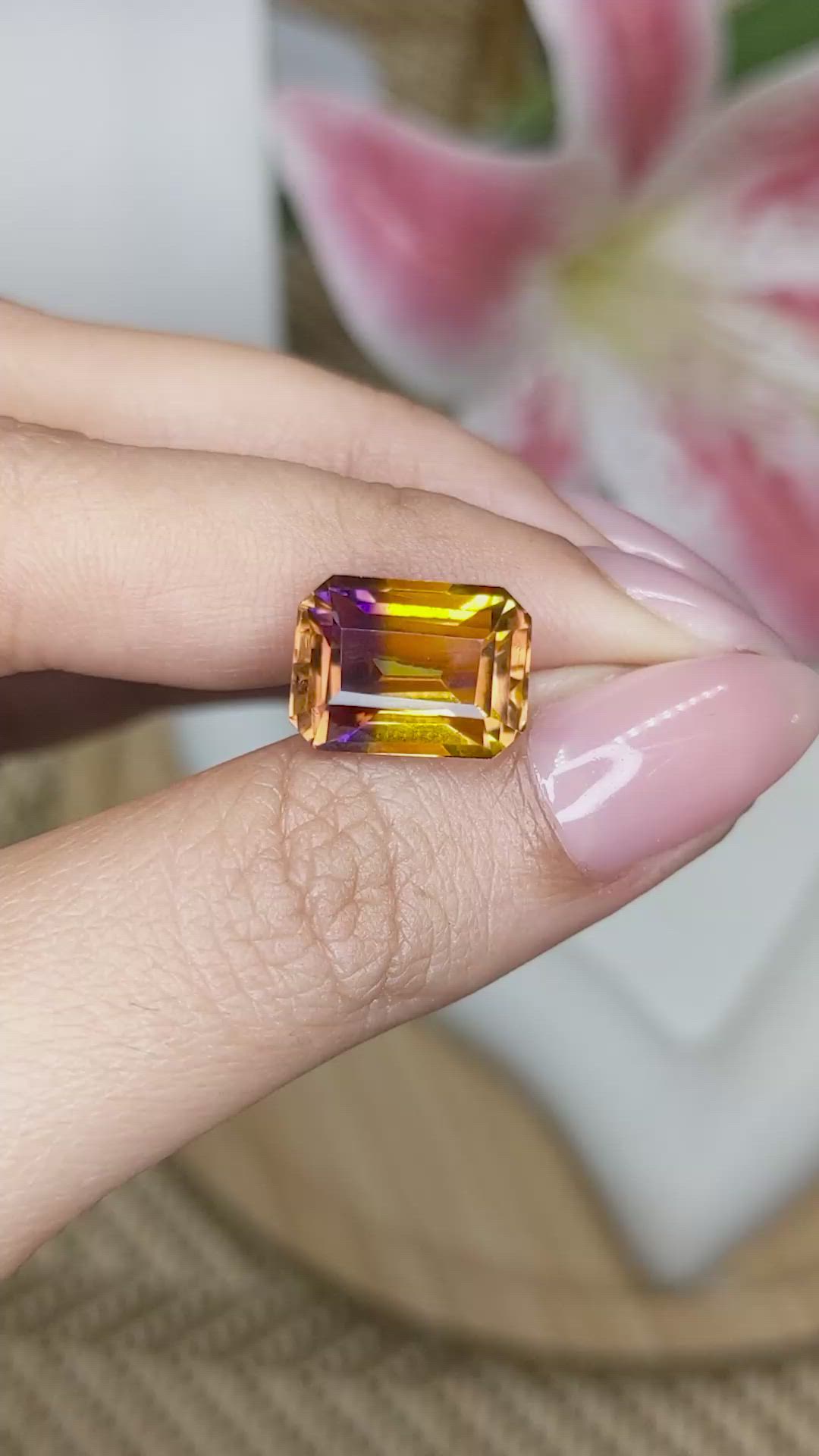 7.12 Ct. Bi Color Ametrine from Brazil Size Video