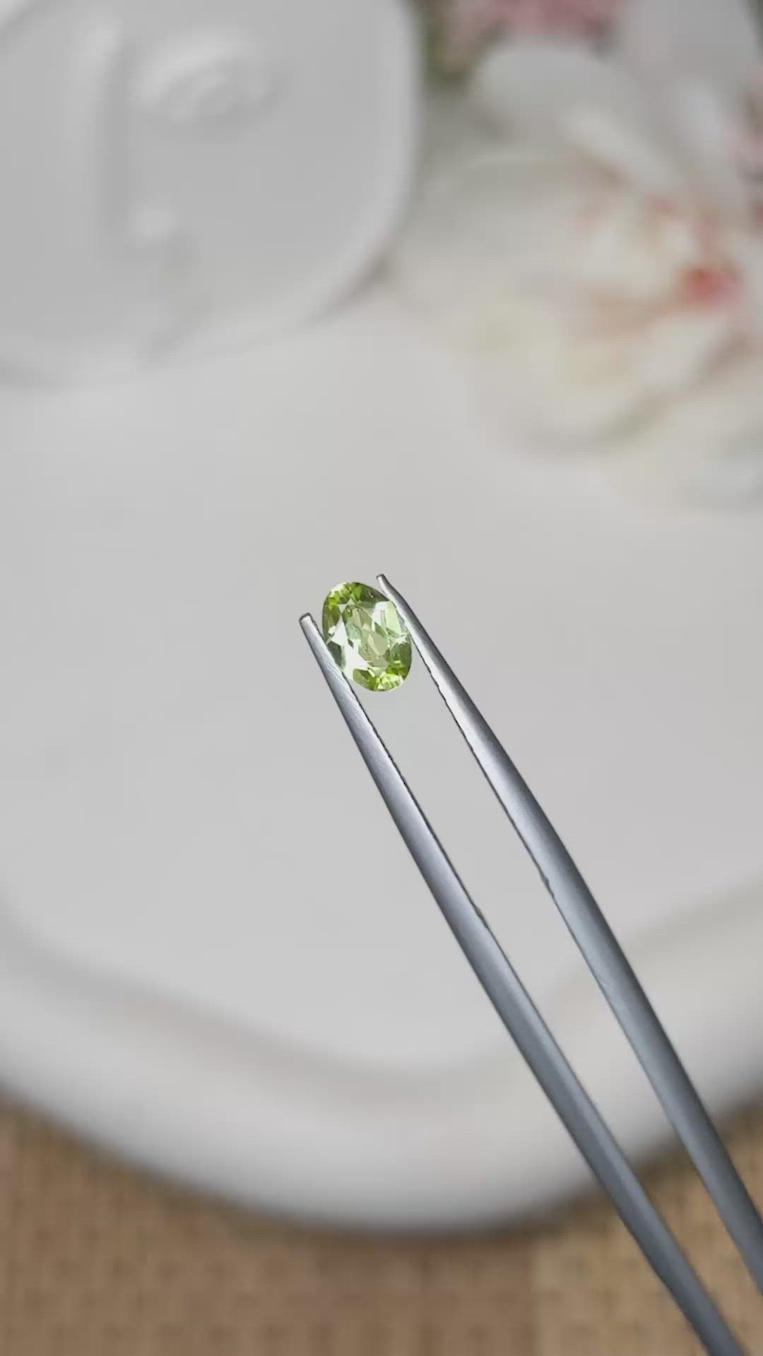 0.45 Ct. Yellowish Green Peridot from Ceylon (Sri Lanka) Size Video