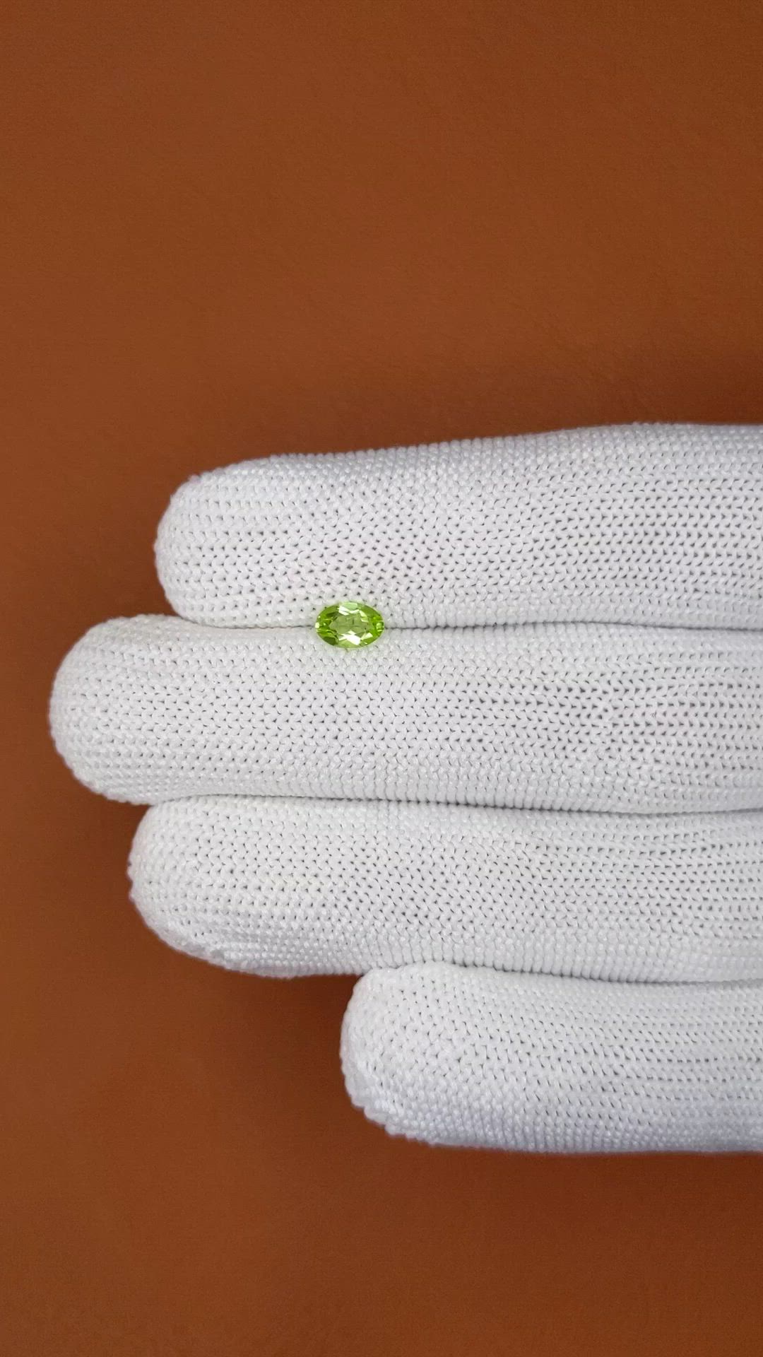 0.45 Ct. Yellowish Green Peridot from Ceylon (Sri Lanka) Size Video