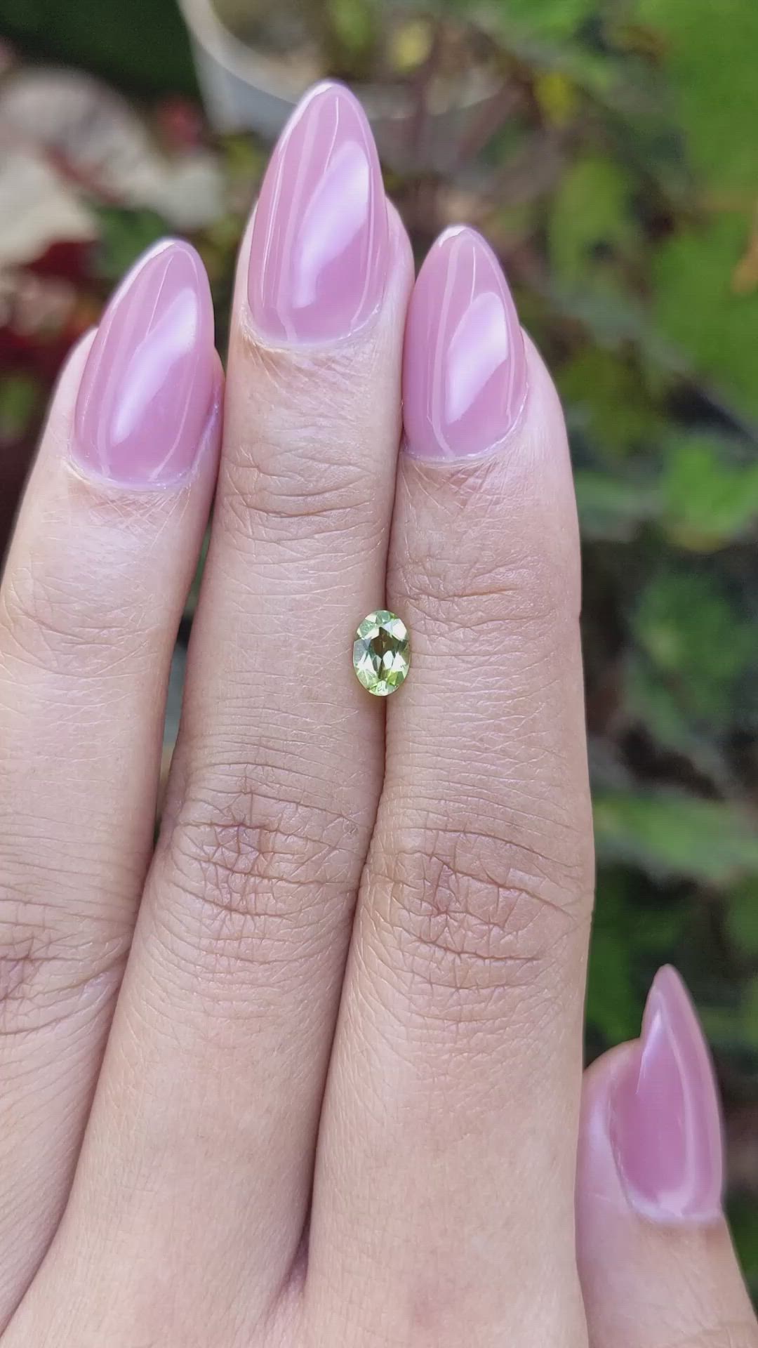 0.45 Ct. Yellowish Green Peridot from Ceylon (Sri Lanka) Size Video