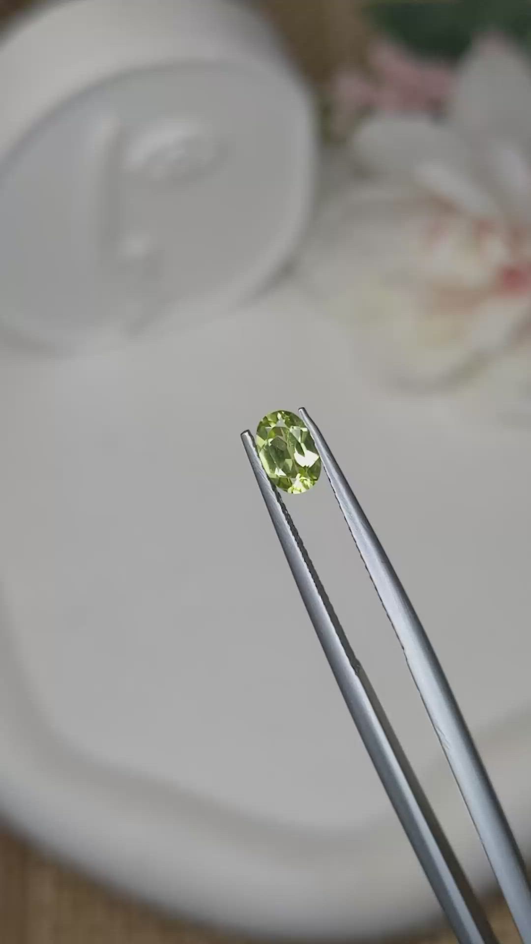 0.52 Ct. Yellowish Green Peridot from Ceylon (Sri Lanka) Size Video
