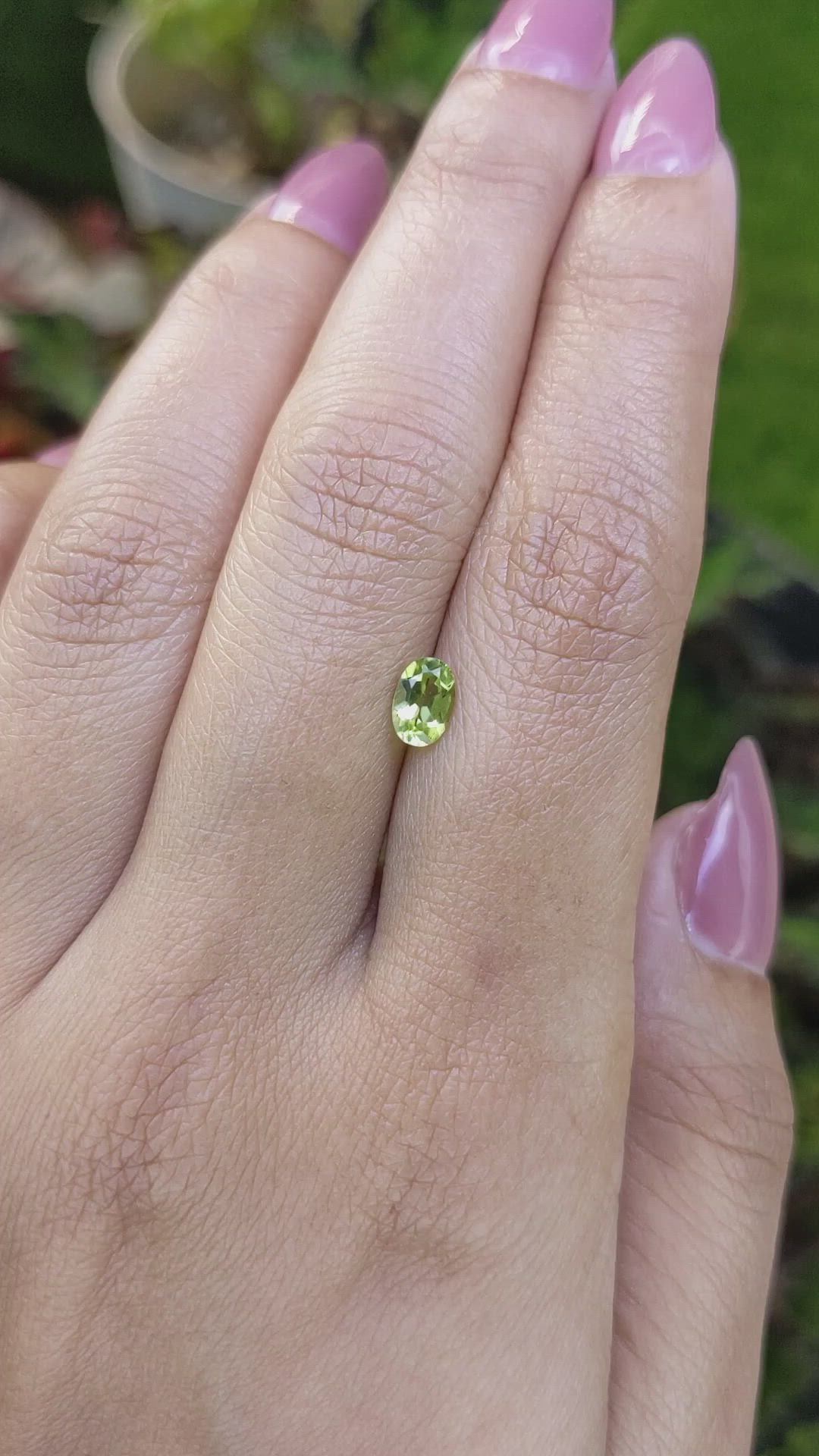 0.52 Ct. Yellowish Green Peridot from Ceylon (Sri Lanka) Size Video