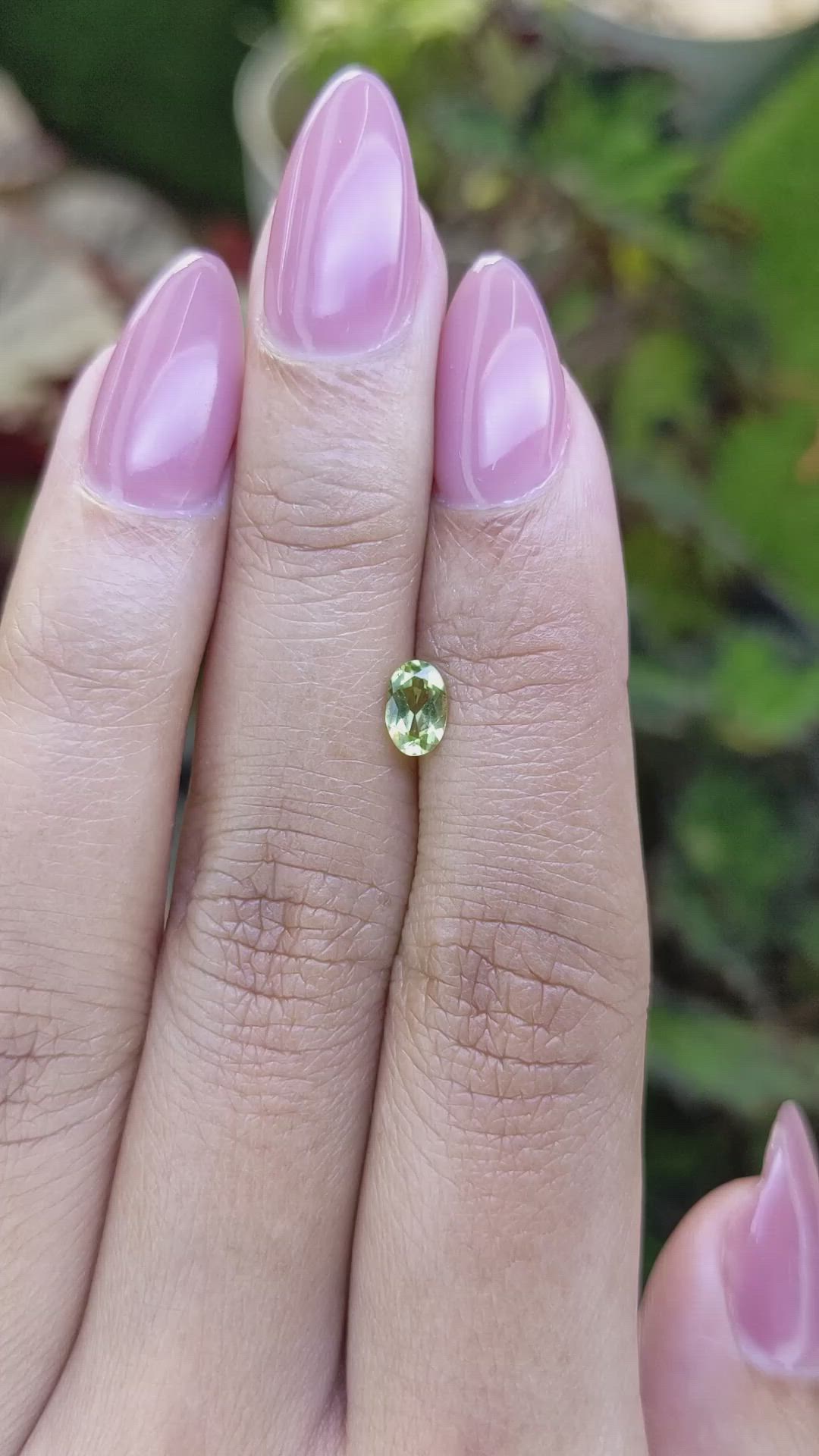 0.44 Ct. Yellowish Green Peridot from Ceylon (Sri Lanka) Size Video