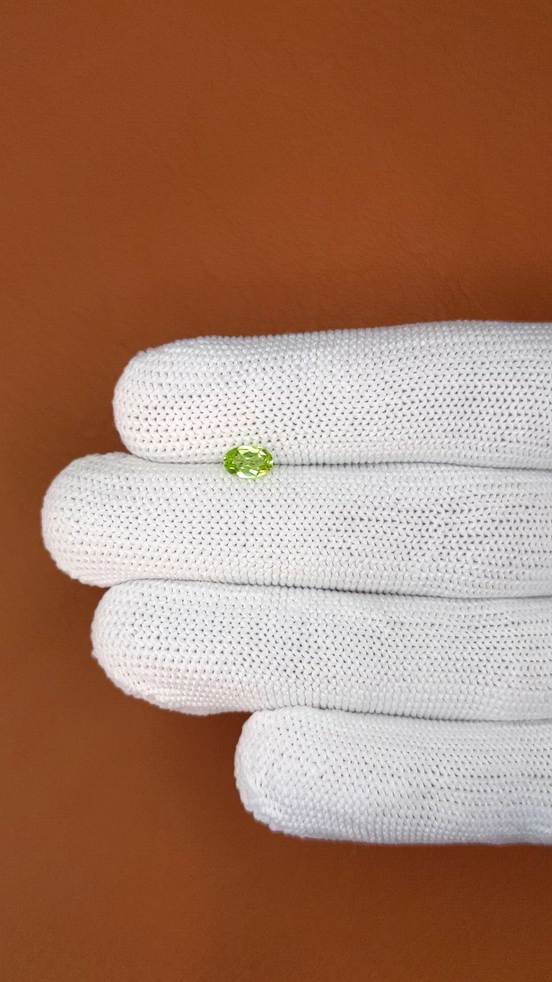 0.44 Ct. Yellowish Green Peridot from Ceylon (Sri Lanka) Size Video