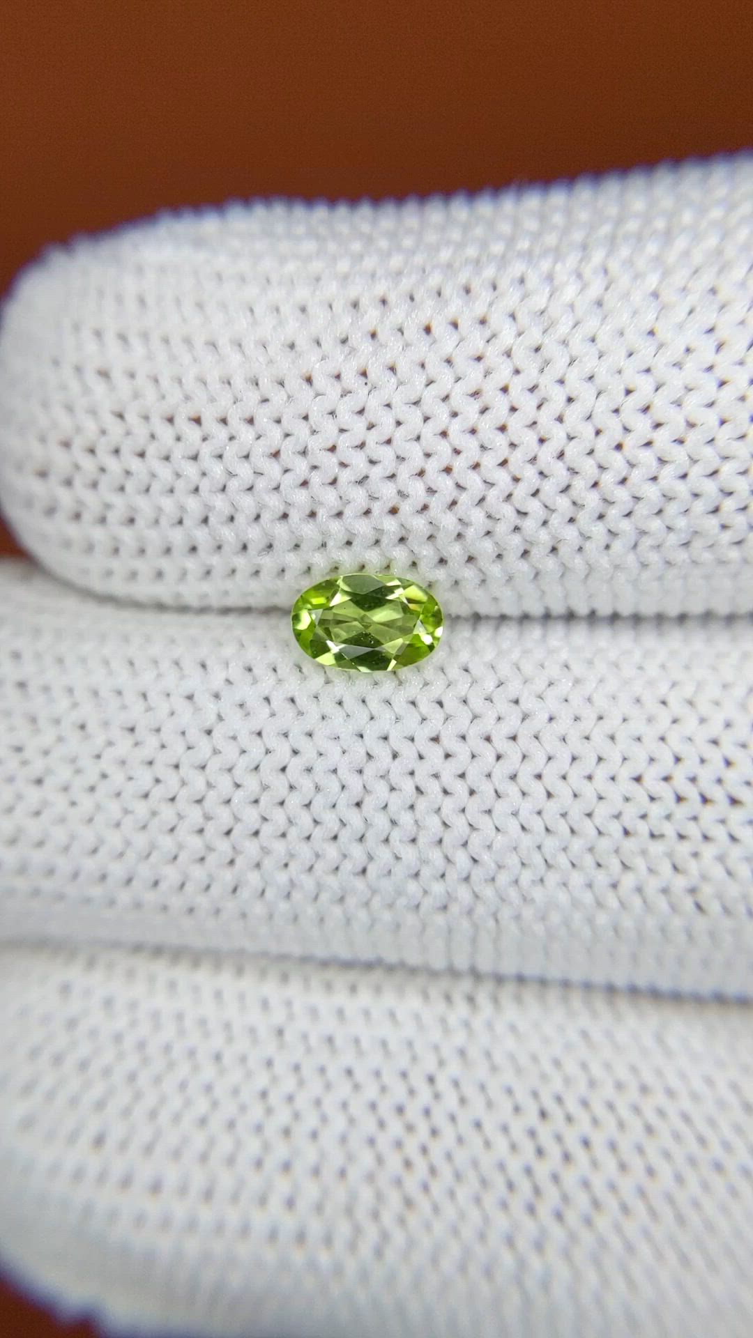 0.44 Ct. Yellowish Green Peridot from Ceylon (Sri Lanka) Size Video