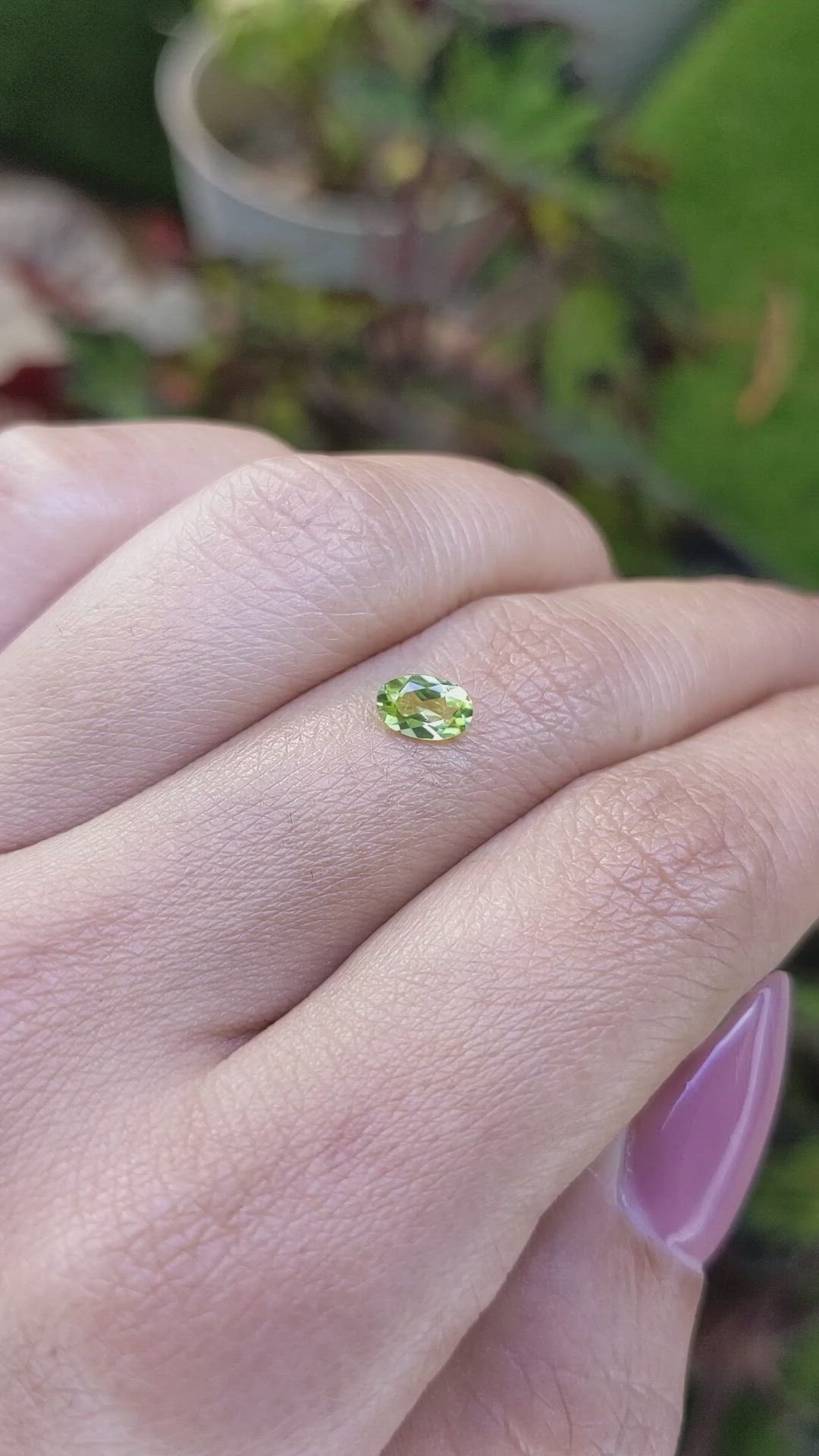 0.44 Ct. Yellowish Green Peridot from Ceylon (Sri Lanka) Size Video