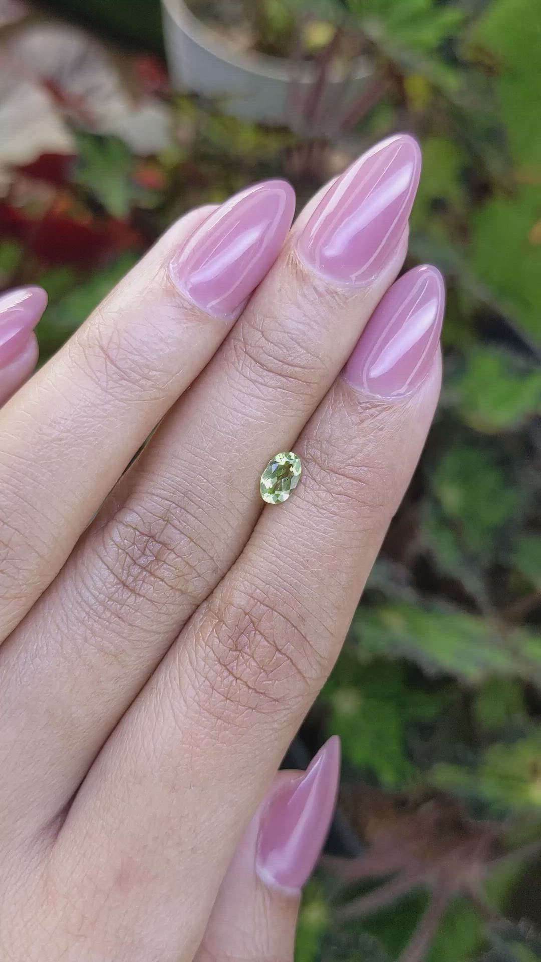 0.44 Ct. Yellowish Green Peridot from Ceylon (Sri Lanka) Size Video