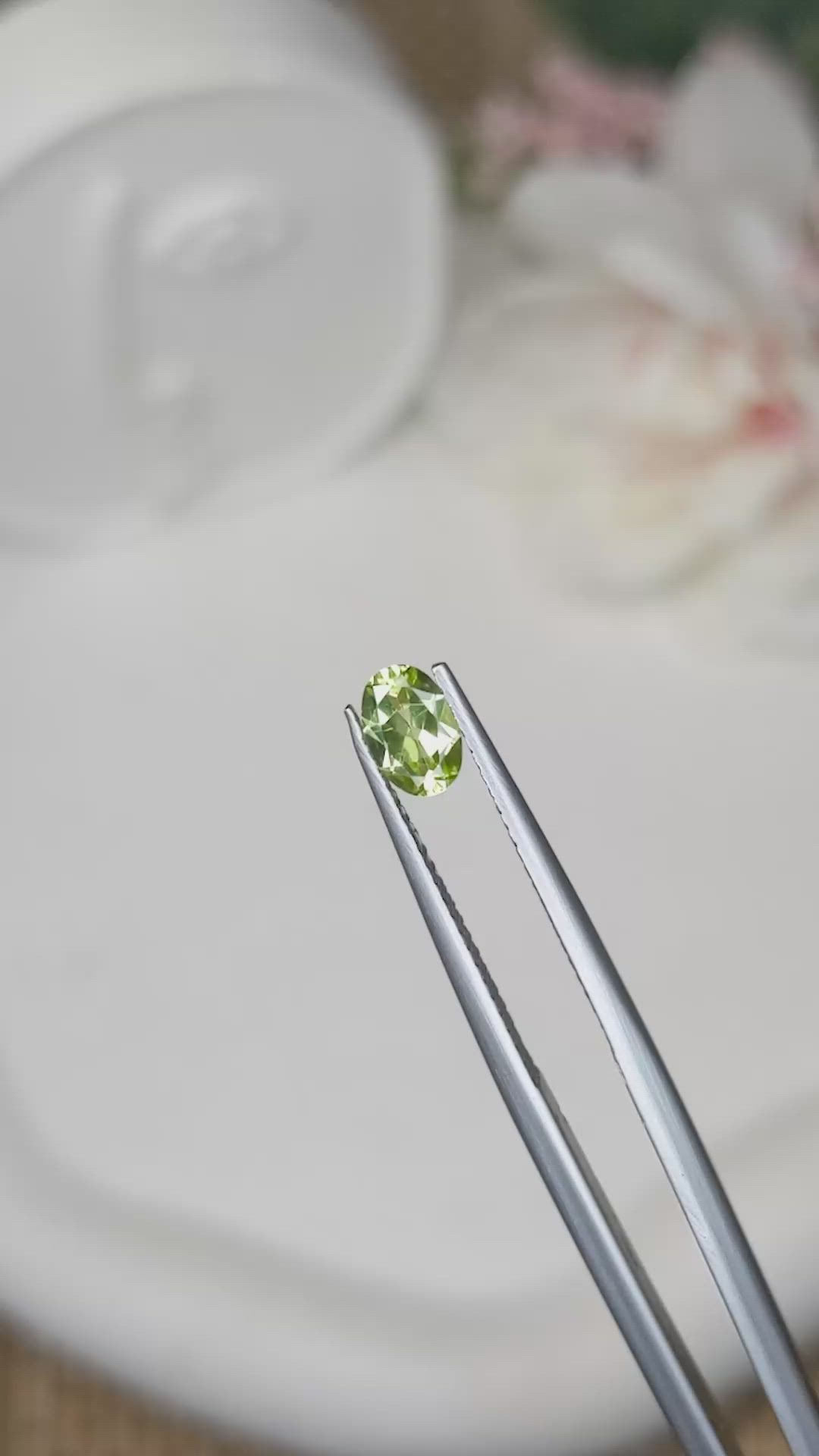 0.52 Ct. Yellowish Green Peridot from Ceylon (Sri Lanka) Size Video