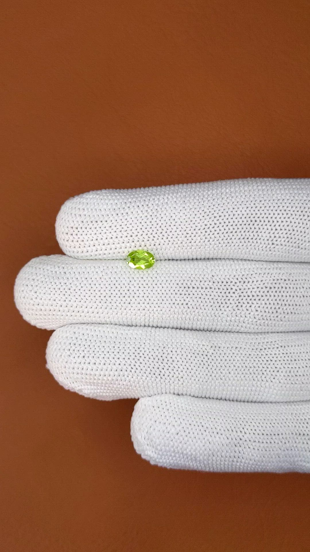 0.52 Ct. Yellowish Green Peridot from Ceylon (Sri Lanka) Size Video