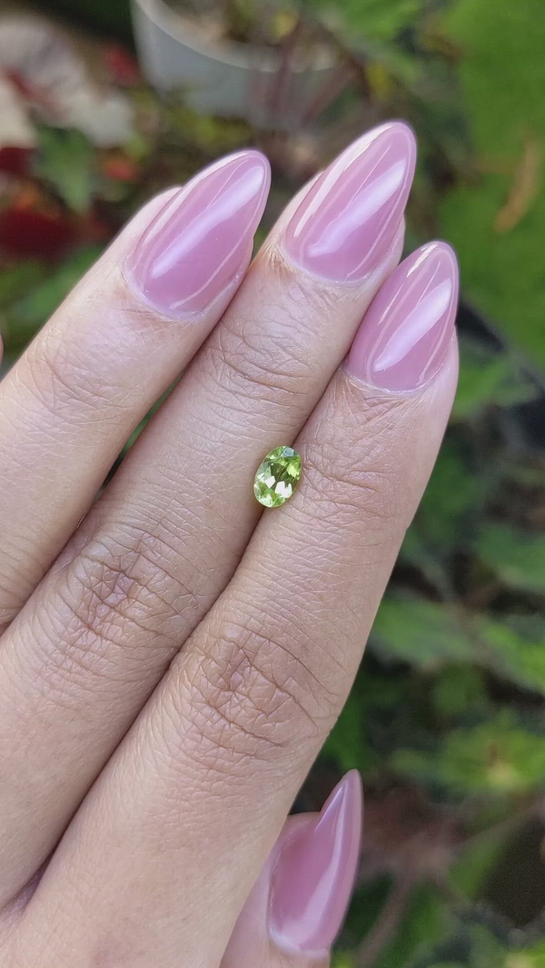 0.61 Ct. Yellowish Green Peridot from Ceylon (Sri Lanka) Size Video