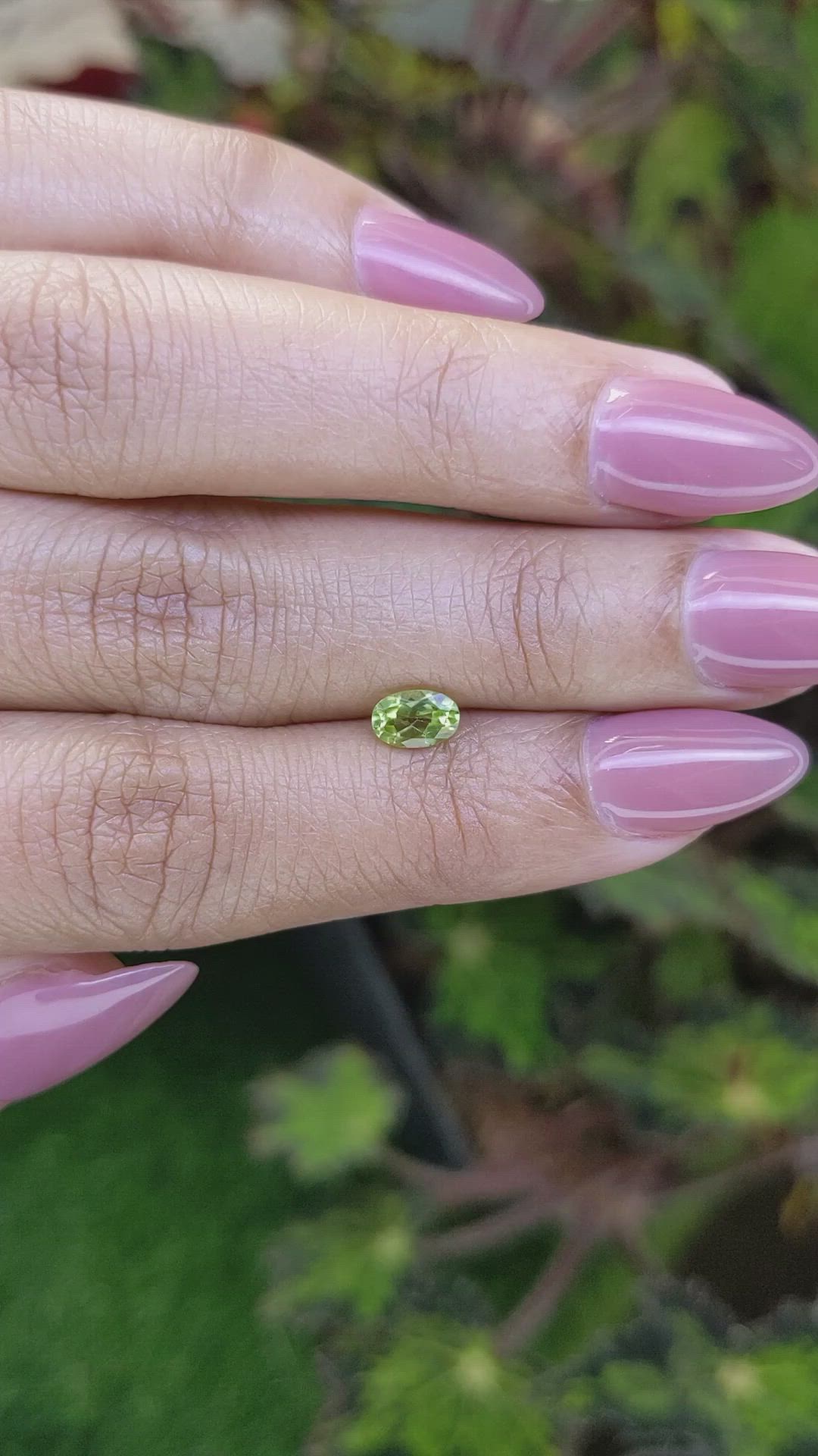 0.61 Ct. Yellowish Green Peridot from Ceylon (Sri Lanka) Size Video