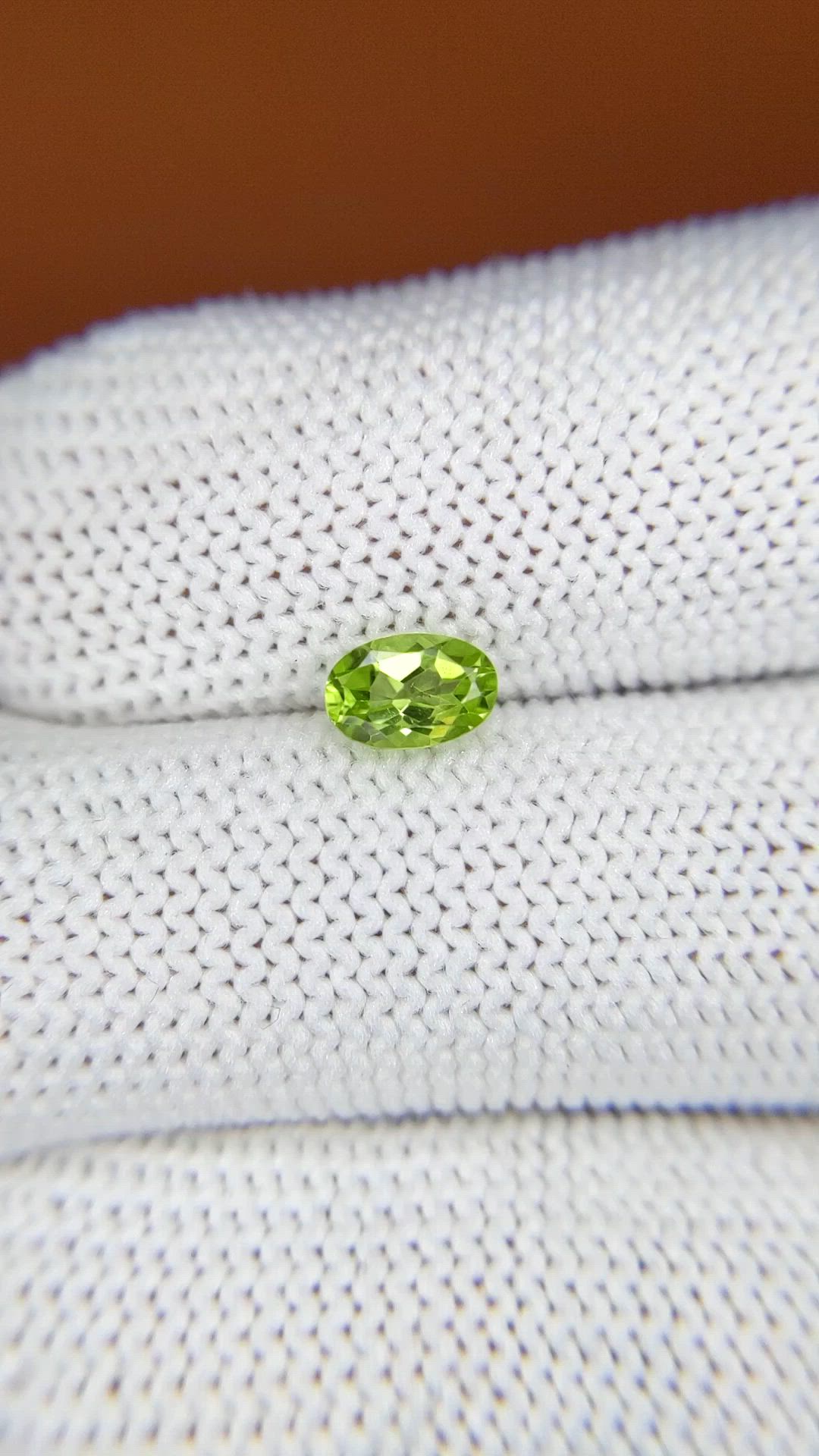 0.61 Ct. Yellowish Green Peridot from Ceylon (Sri Lanka) Size Video