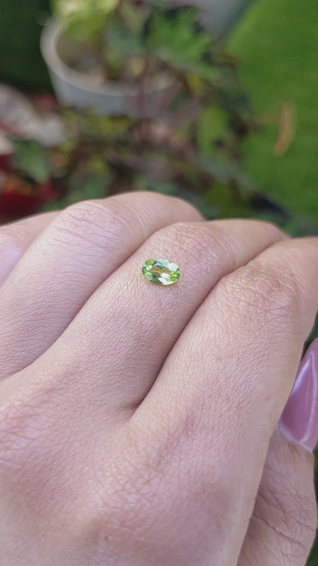 0.51 Ct. Green (Lime Green) Peridot from Ceylon (Sri Lanka) Size Video