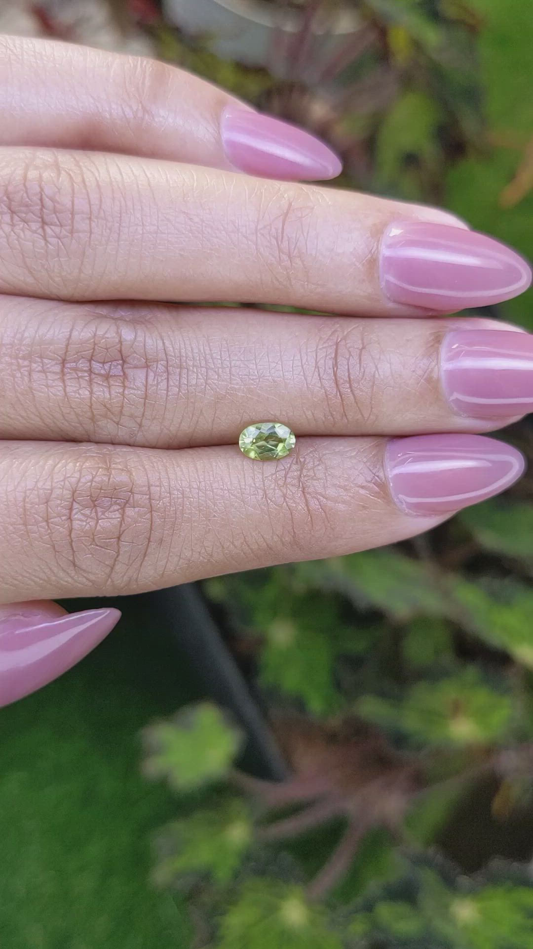 0.51 Ct. Green (Lime Green) Peridot from Ceylon (Sri Lanka) Size Video