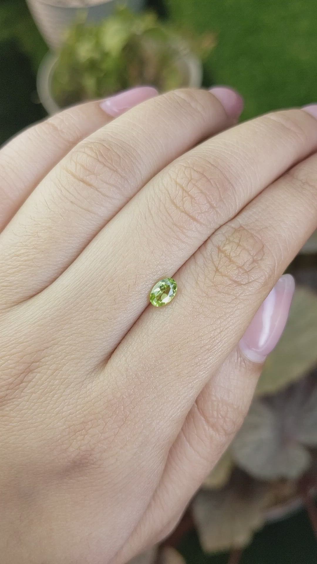 0.57 Ct. Yellowish Green Peridot from Ceylon (Sri Lanka) Size Video