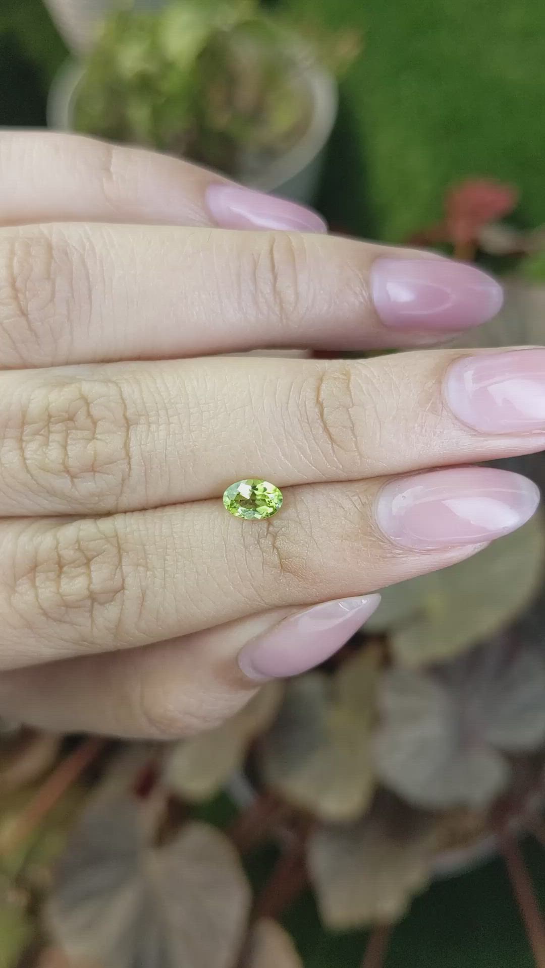 0.57 Ct. Yellowish Green Peridot from Ceylon (Sri Lanka) Size Video