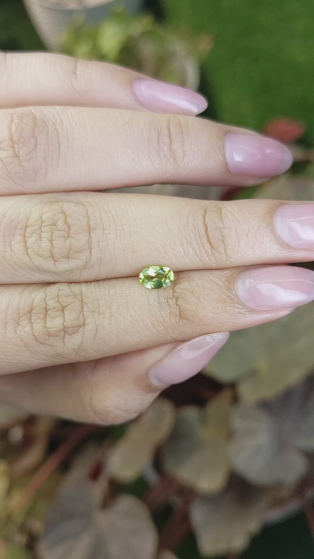 0.51 Ct. Yellowish Green Peridot from Ceylon (Sri Lanka) Size Video
