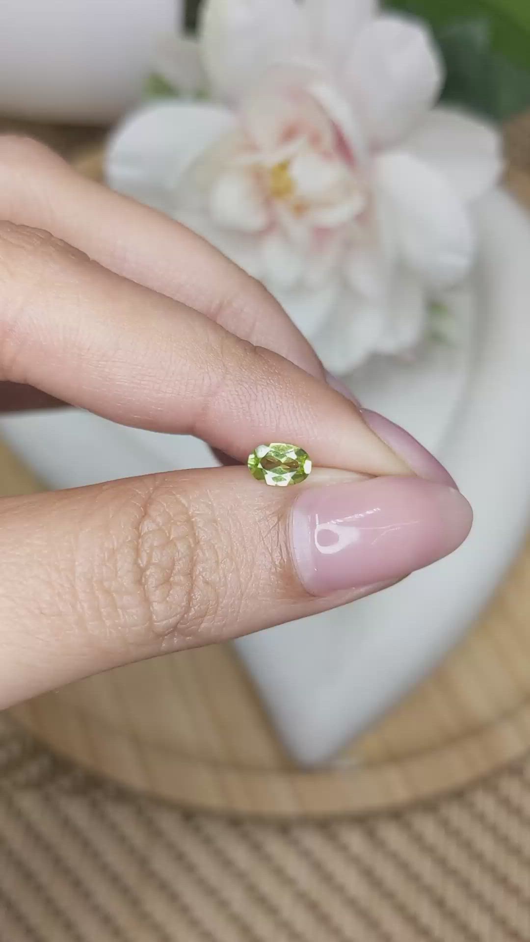 0.51 Ct. Yellowish Green Peridot from Ceylon (Sri Lanka) Size Video