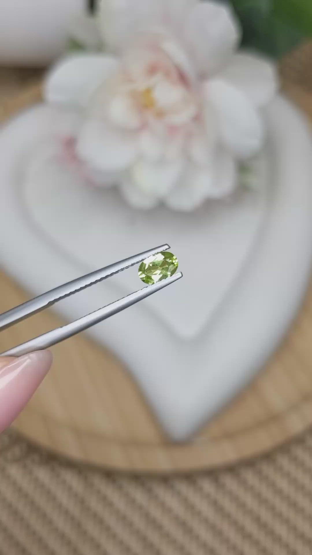 0.51 Ct. Yellowish Green Peridot from Ceylon (Sri Lanka) Size Video