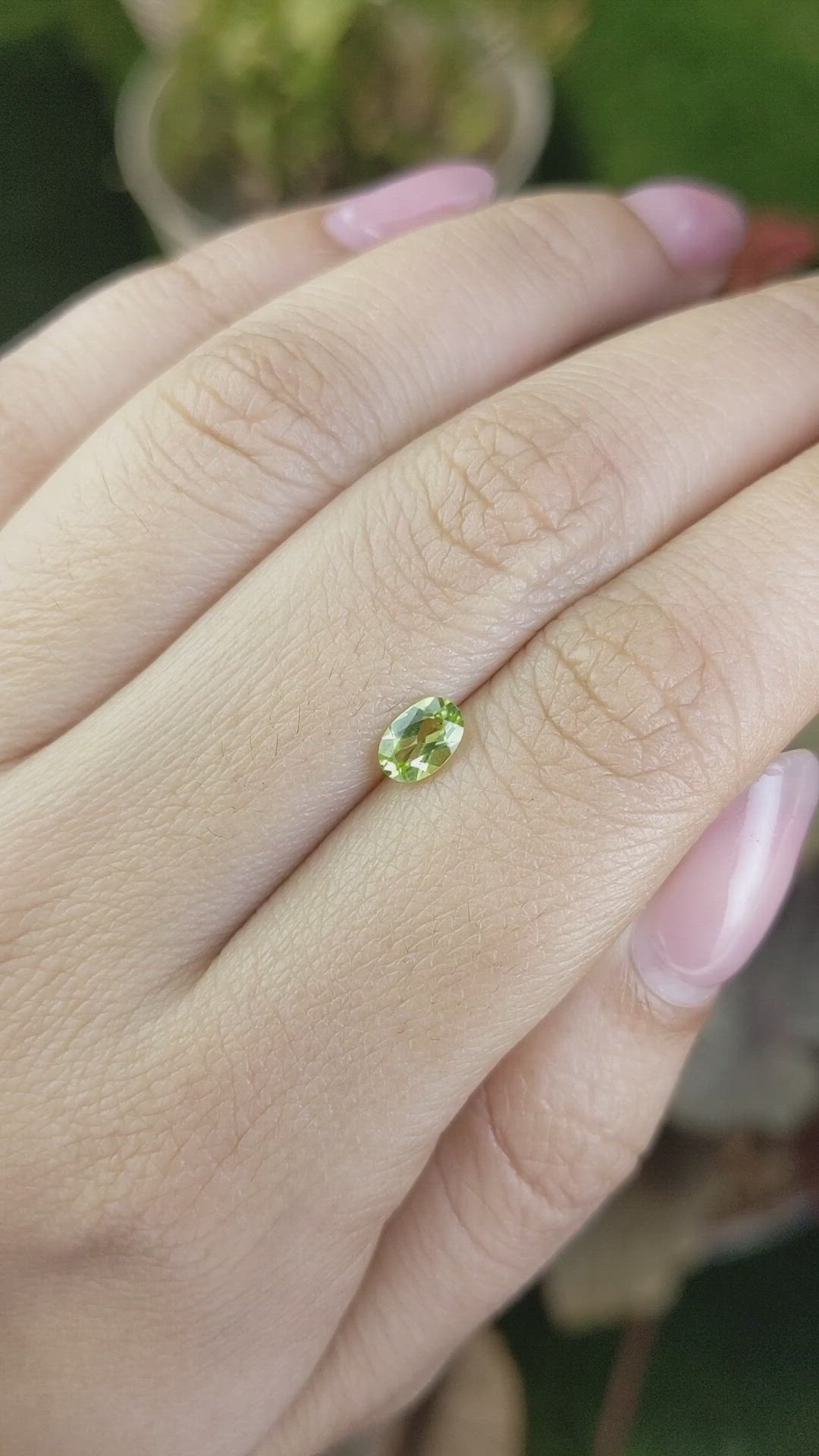 0.51 Ct. Yellowish Green Peridot from Ceylon (Sri Lanka) Size Video
