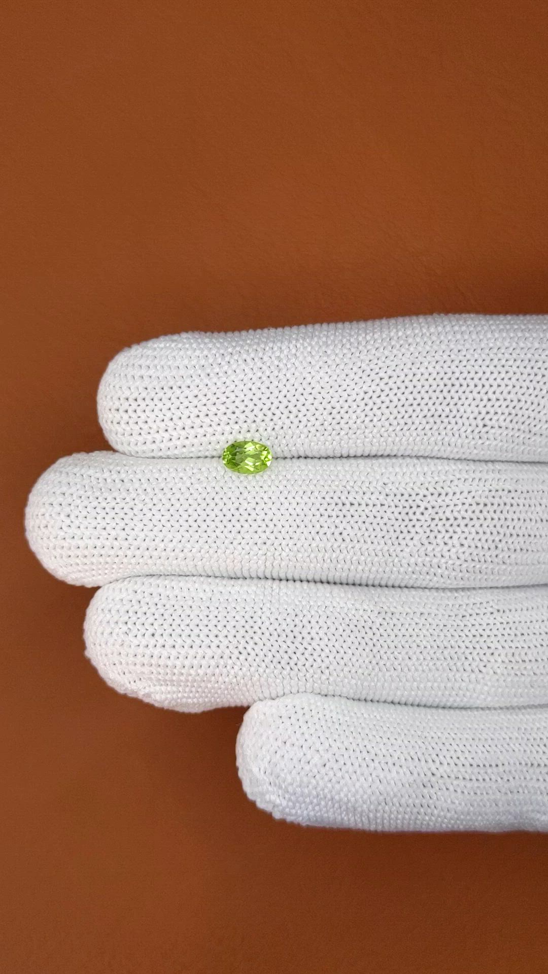 0.53 Ct. Yellowish Green Peridot from Ceylon (Sri Lanka) Size Video