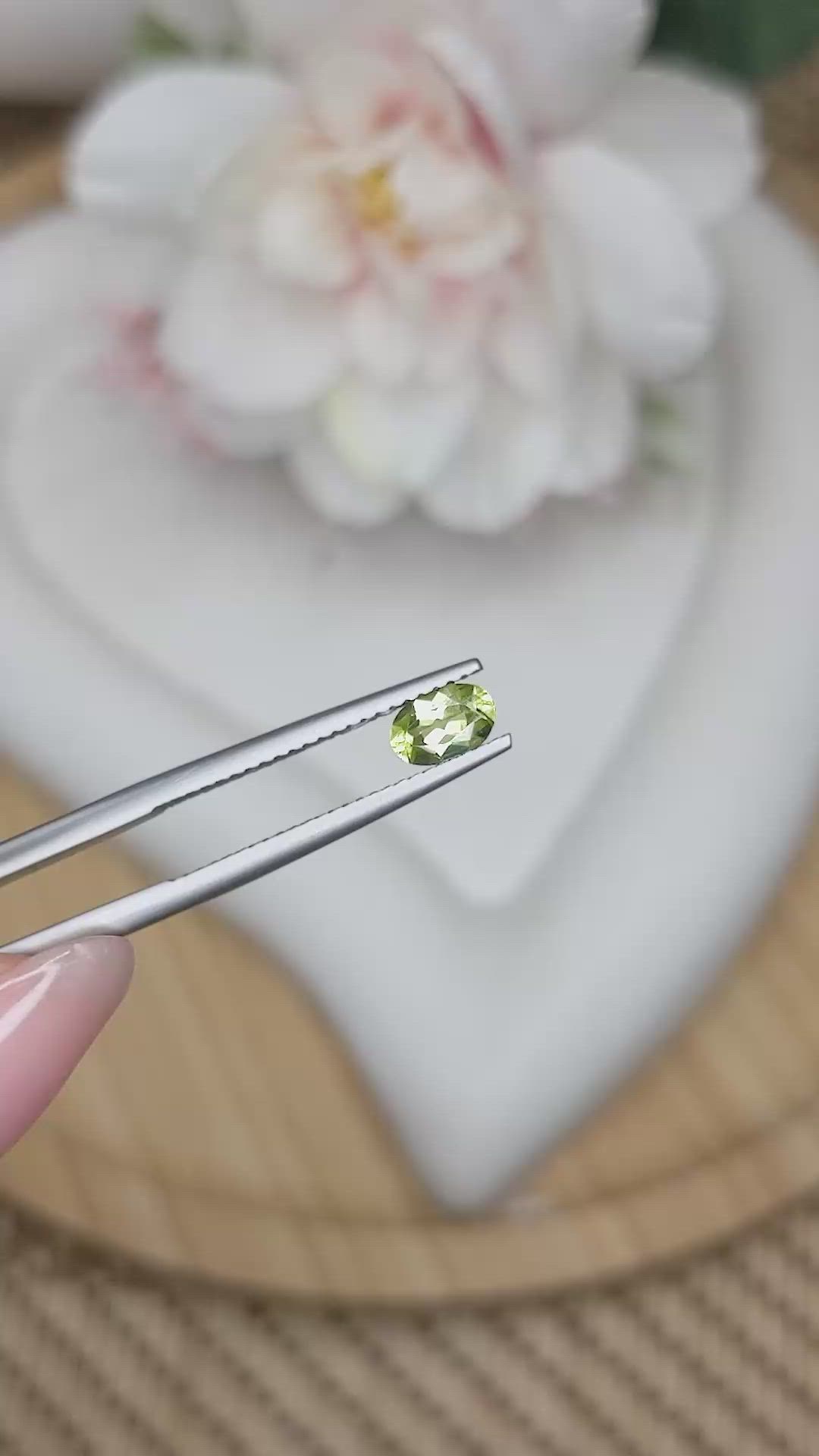 0.53 Ct. Yellowish Green Peridot from Ceylon (Sri Lanka) Size Video