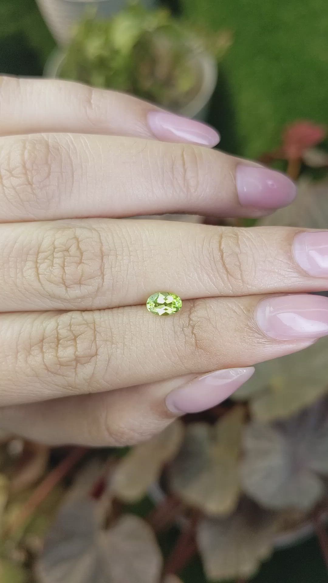 0.53 Ct. Yellowish Green Peridot from Ceylon (Sri Lanka) Size Video