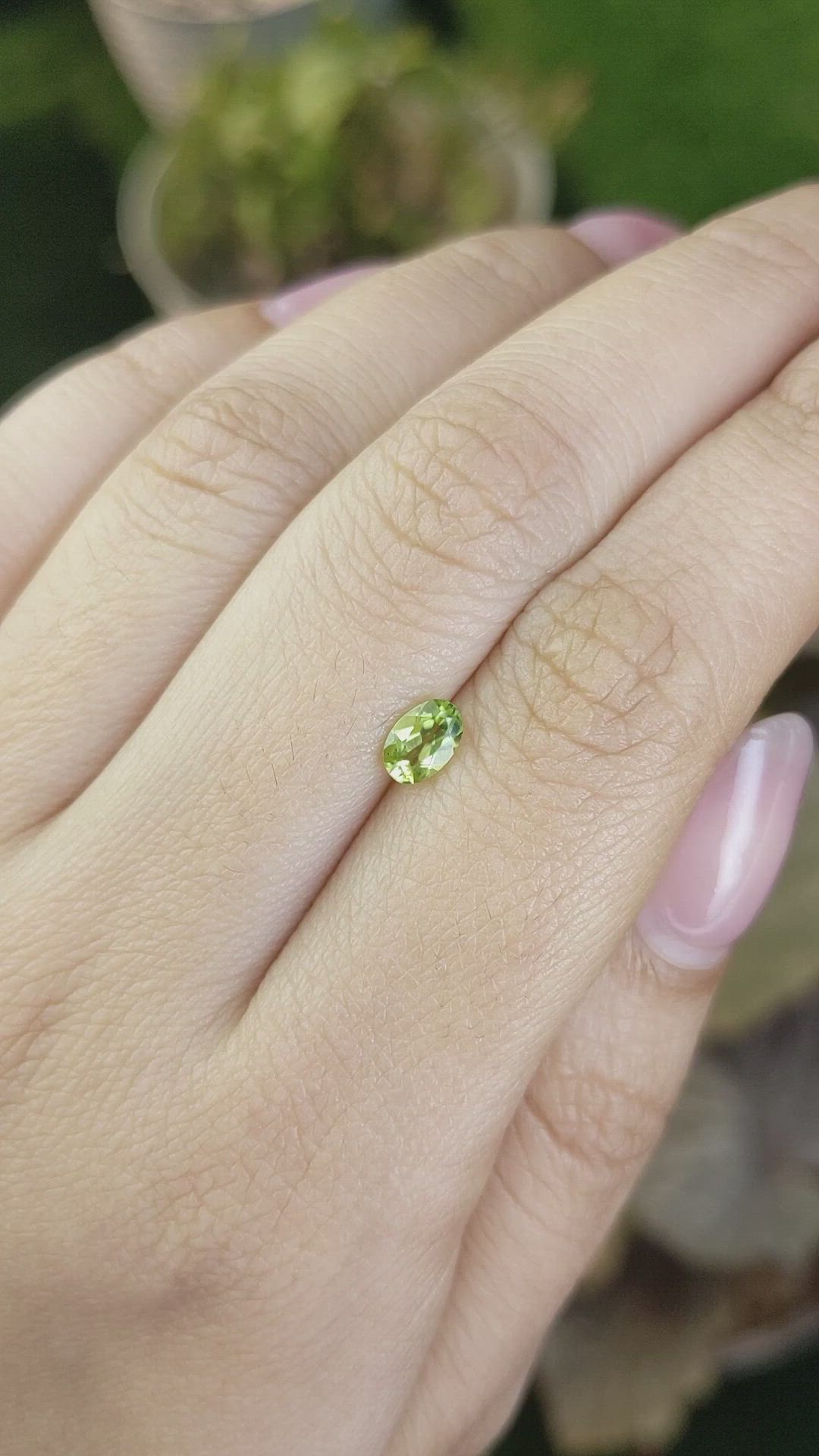 0.53 Ct. Yellowish Green Peridot from Ceylon (Sri Lanka) Size Video