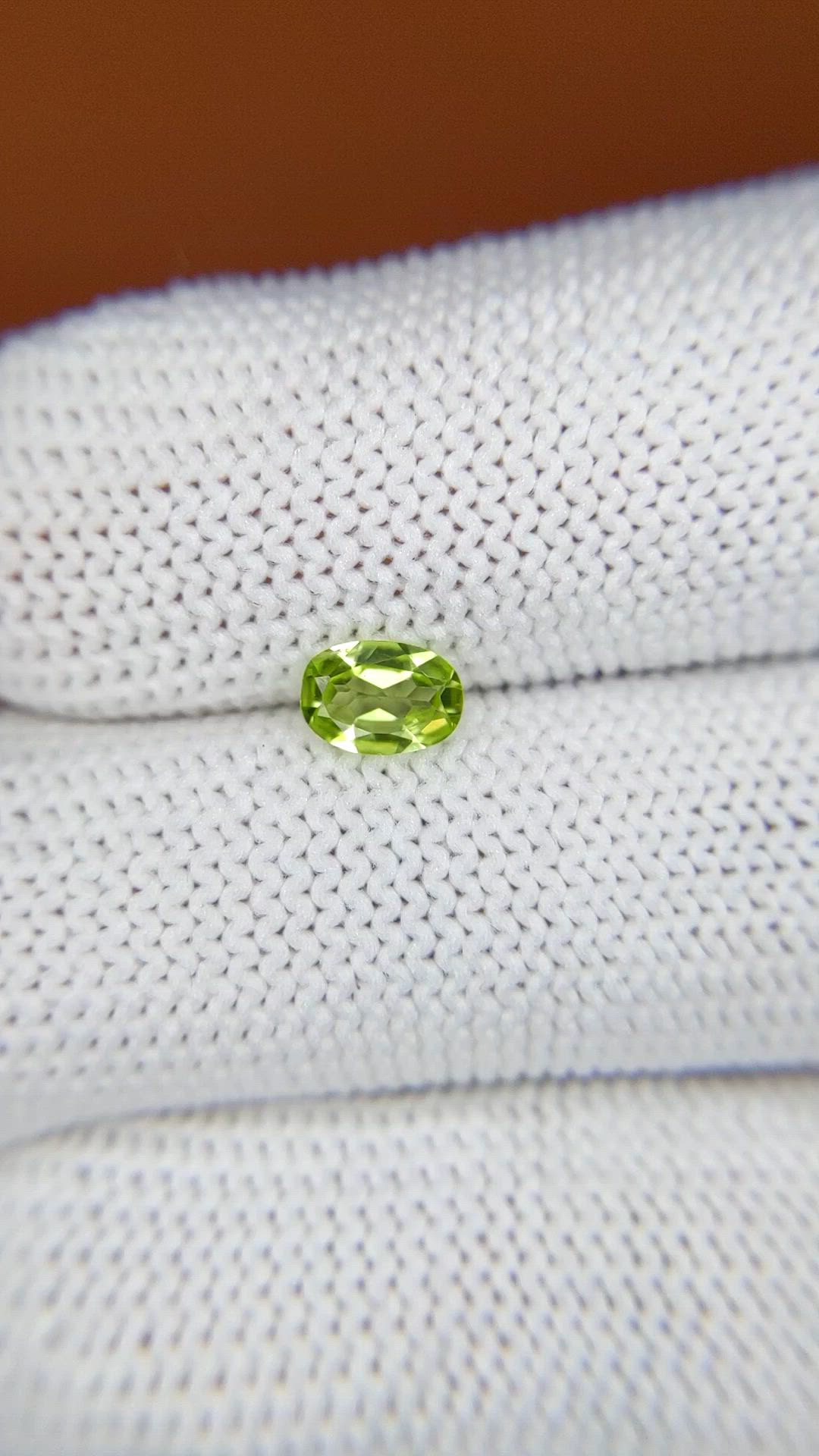 0.40 Ct. Yellowish Green Peridot from Ceylon (Sri Lanka) Size Video