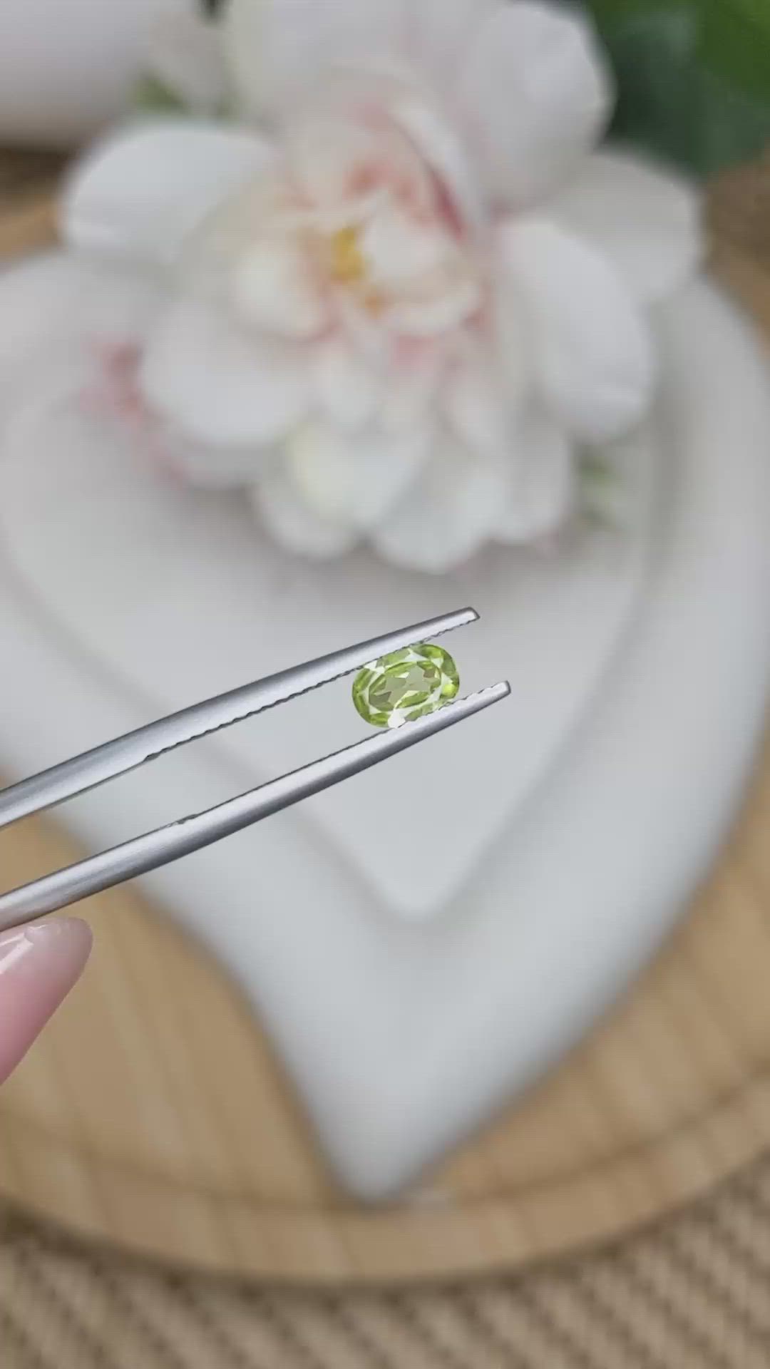 0.40 Ct. Yellowish Green Peridot from Ceylon (Sri Lanka) Size Video