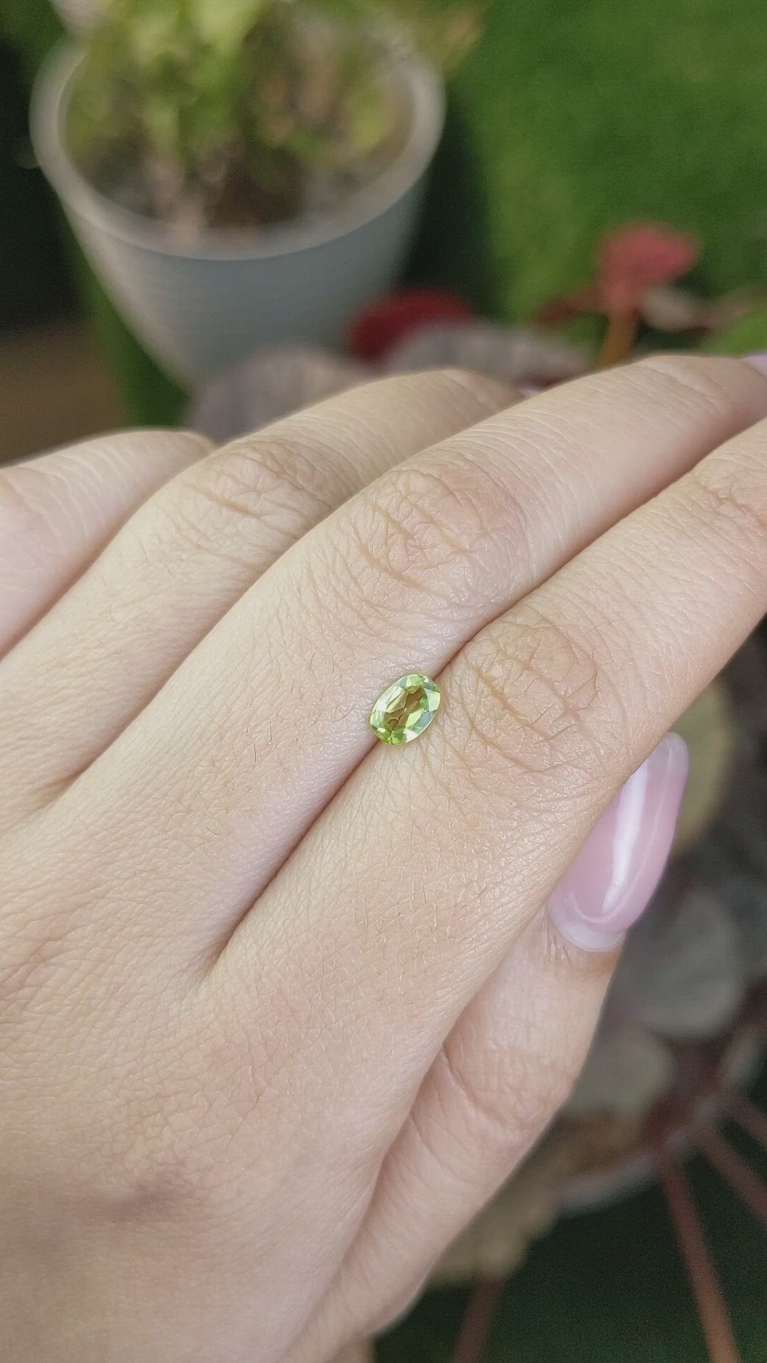 0.40 Ct. Yellowish Green Peridot from Ceylon (Sri Lanka) Size Video