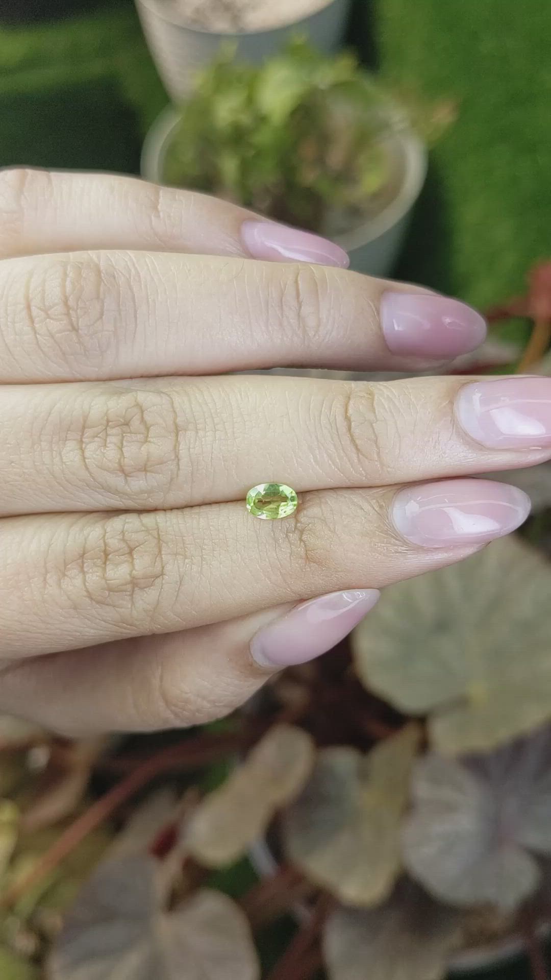 0.40 Ct. Yellowish Green Peridot from Ceylon (Sri Lanka) Size Video