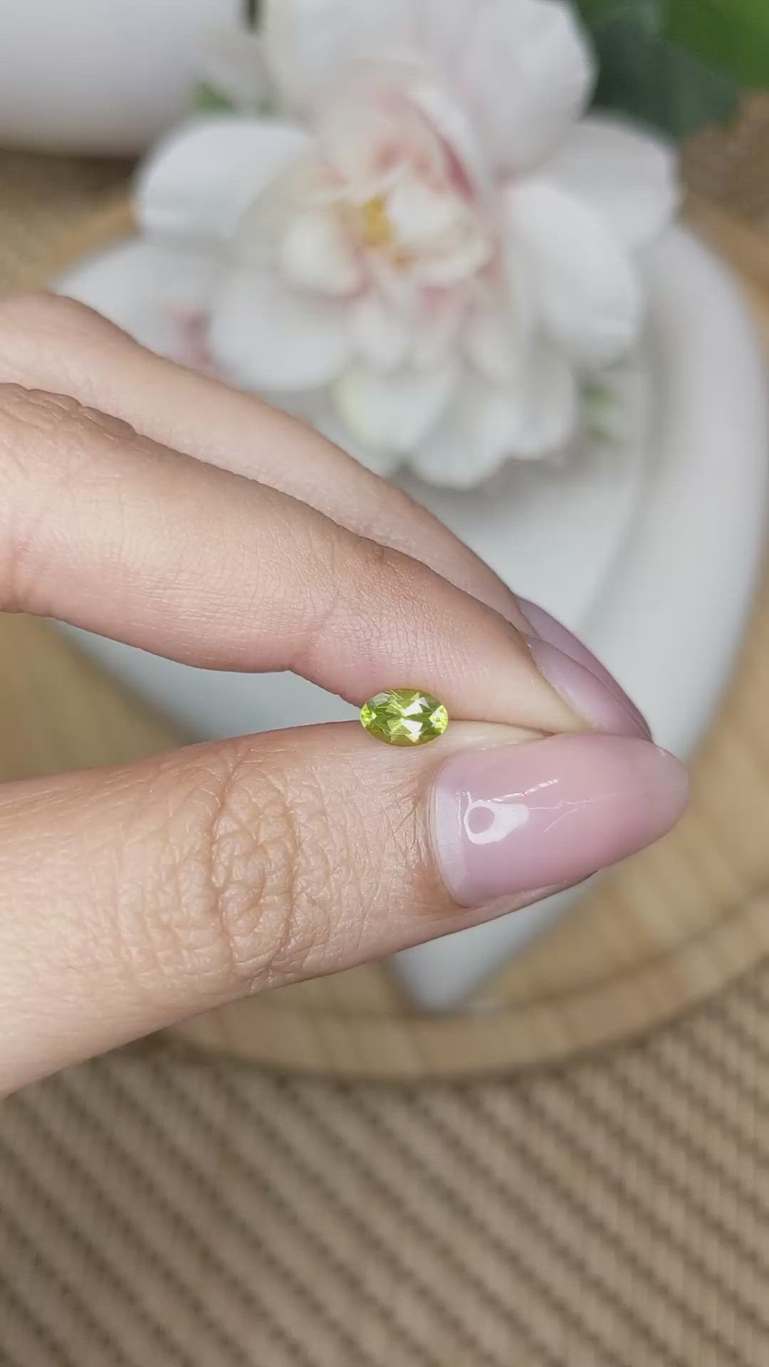 0.47 Ct. Yellowish Green Peridot from Ceylon (Sri Lanka) Size Video
