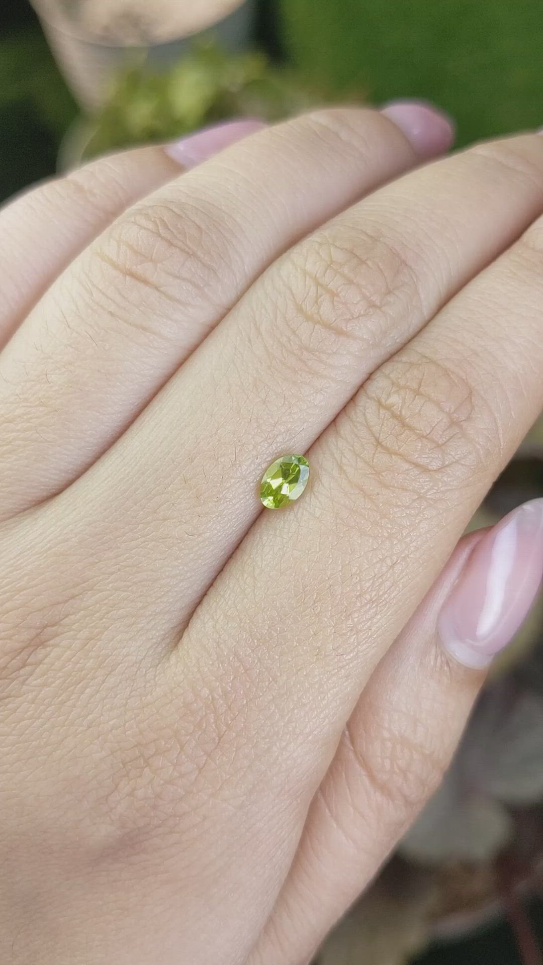 0.47 Ct. Yellowish Green Peridot from Ceylon (Sri Lanka) Size Video