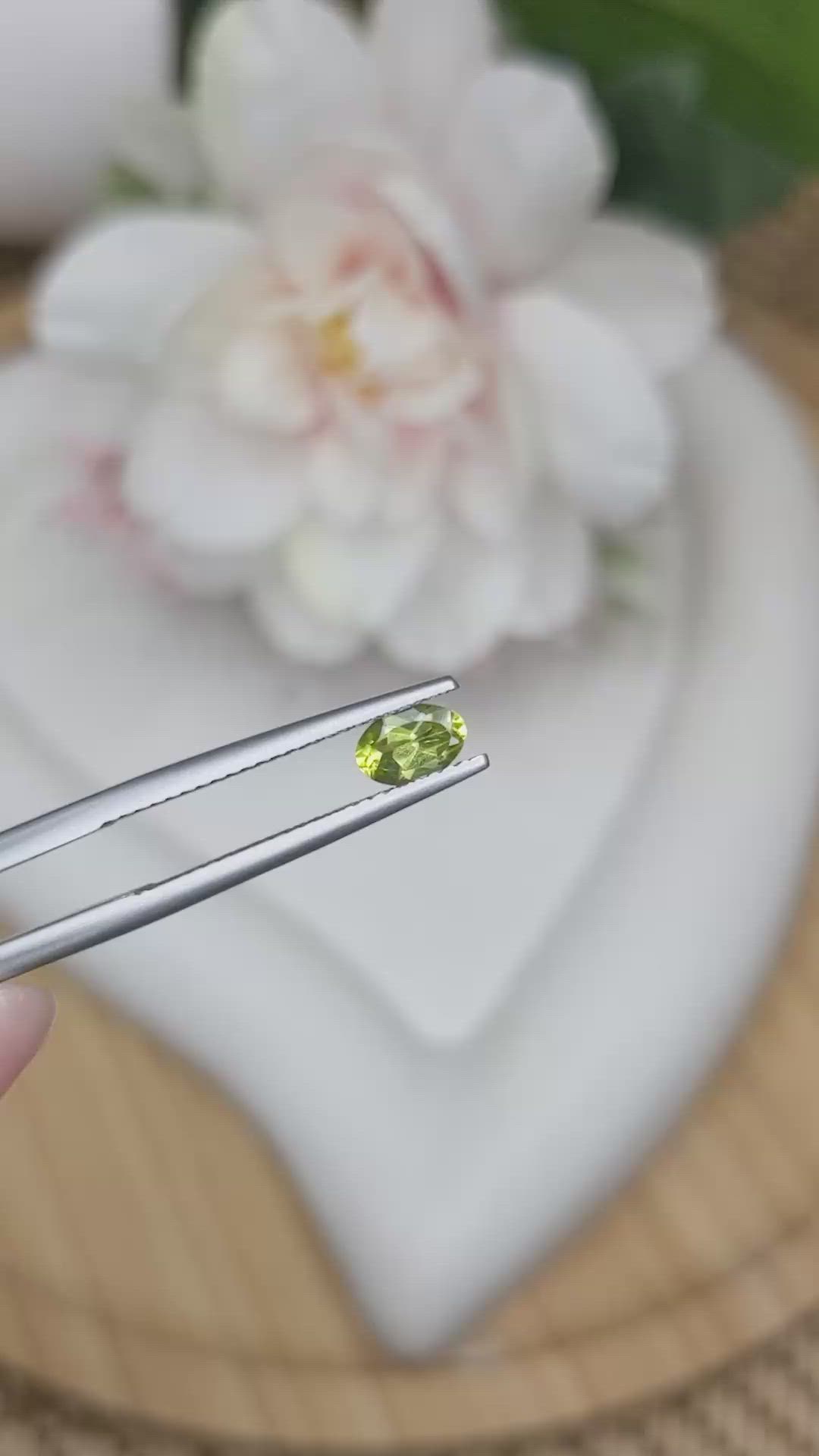 0.47 Ct. Yellowish Green Peridot from Ceylon (Sri Lanka) Size Video
