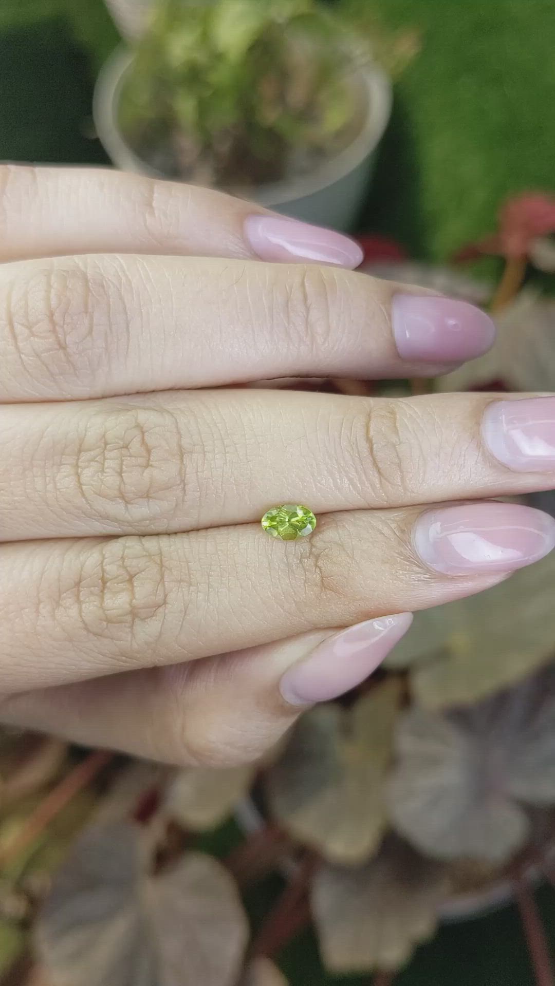 0.47 Ct. Yellowish Green Peridot from Ceylon (Sri Lanka) Size Video