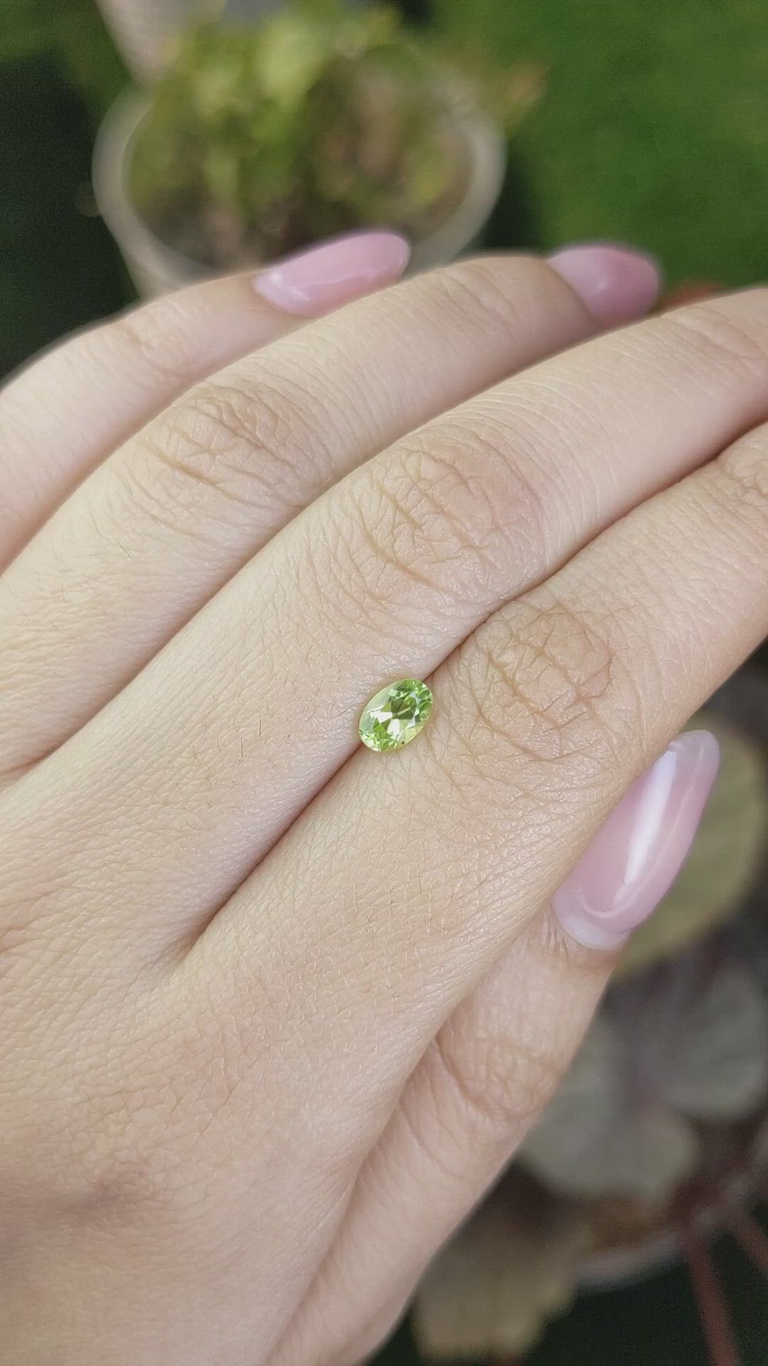 0.55 Ct. Yellowish Green Peridot from Ceylon (Sri Lanka) Size Video