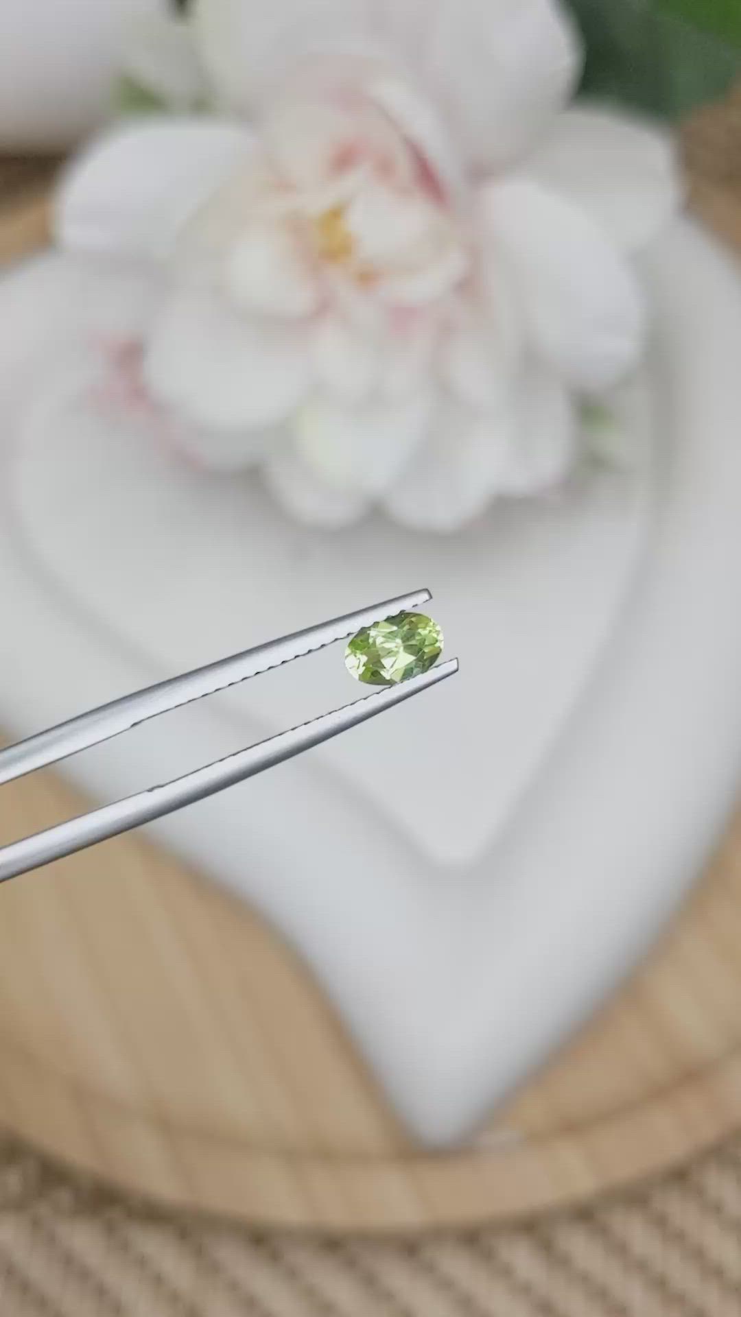 0.55 Ct. Yellowish Green Peridot from Ceylon (Sri Lanka) Size Video