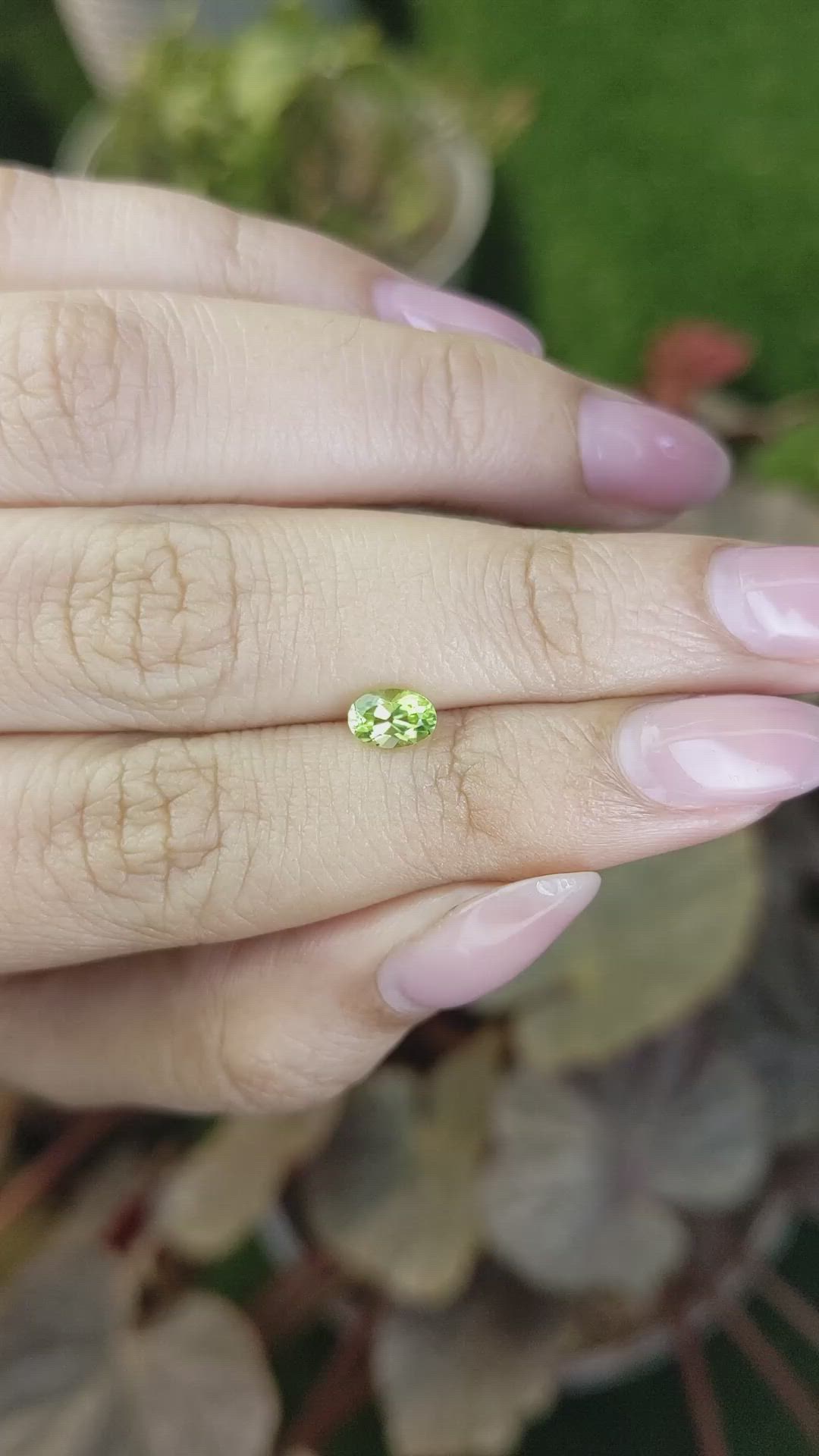 0.55 Ct. Yellowish Green Peridot from Ceylon (Sri Lanka) Size Video