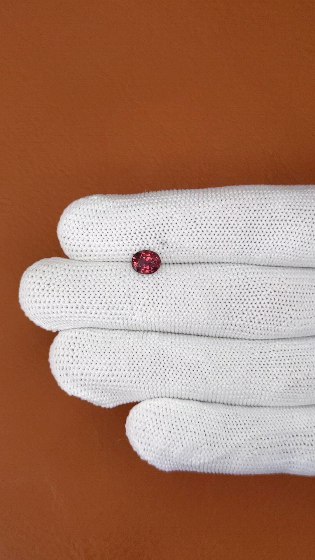 1.02 Ct. Purplish Red Spinel from Ceylon (Sri Lanka) Size Video