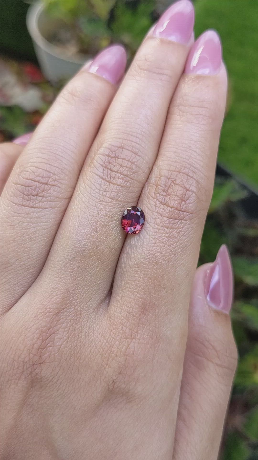 1.02 Ct. Purplish Red Spinel from Ceylon (Sri Lanka) Size Video
